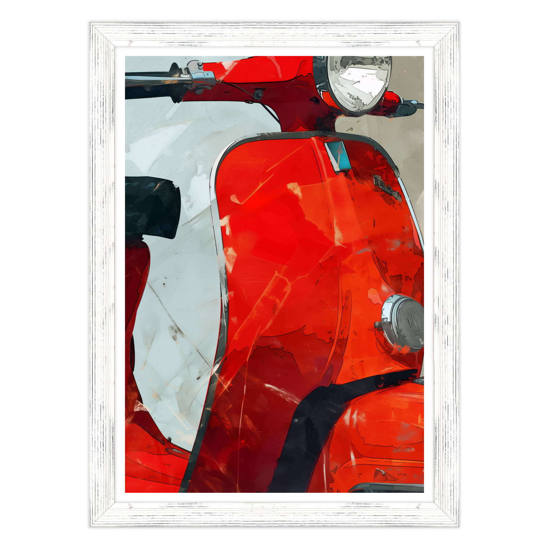 Riflessi di Velocità: Vespa in Rosso