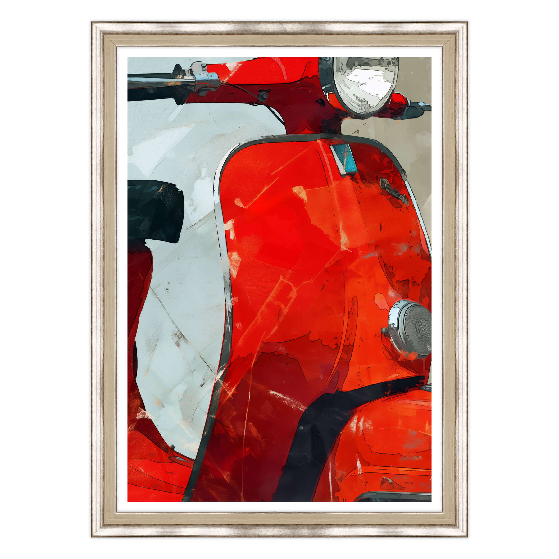 Riflessi di Velocità: Vespa in Rosso