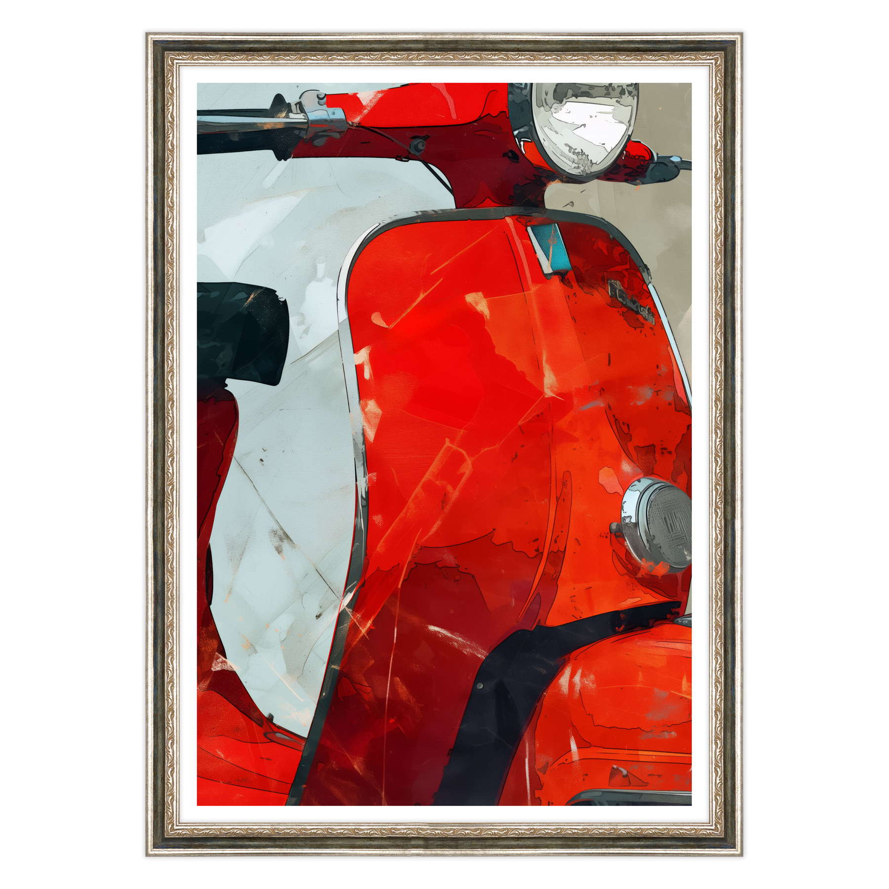 Riflessi di Velocità: Vespa in Rosso