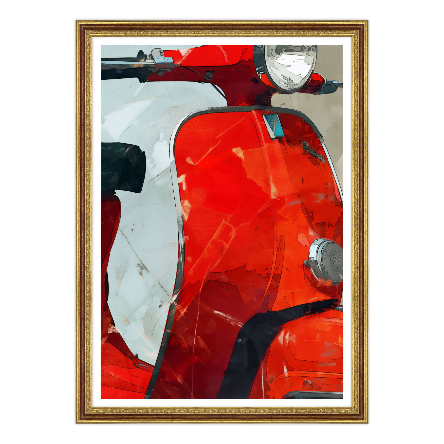 Riflessi di Velocità: Vespa in Rosso