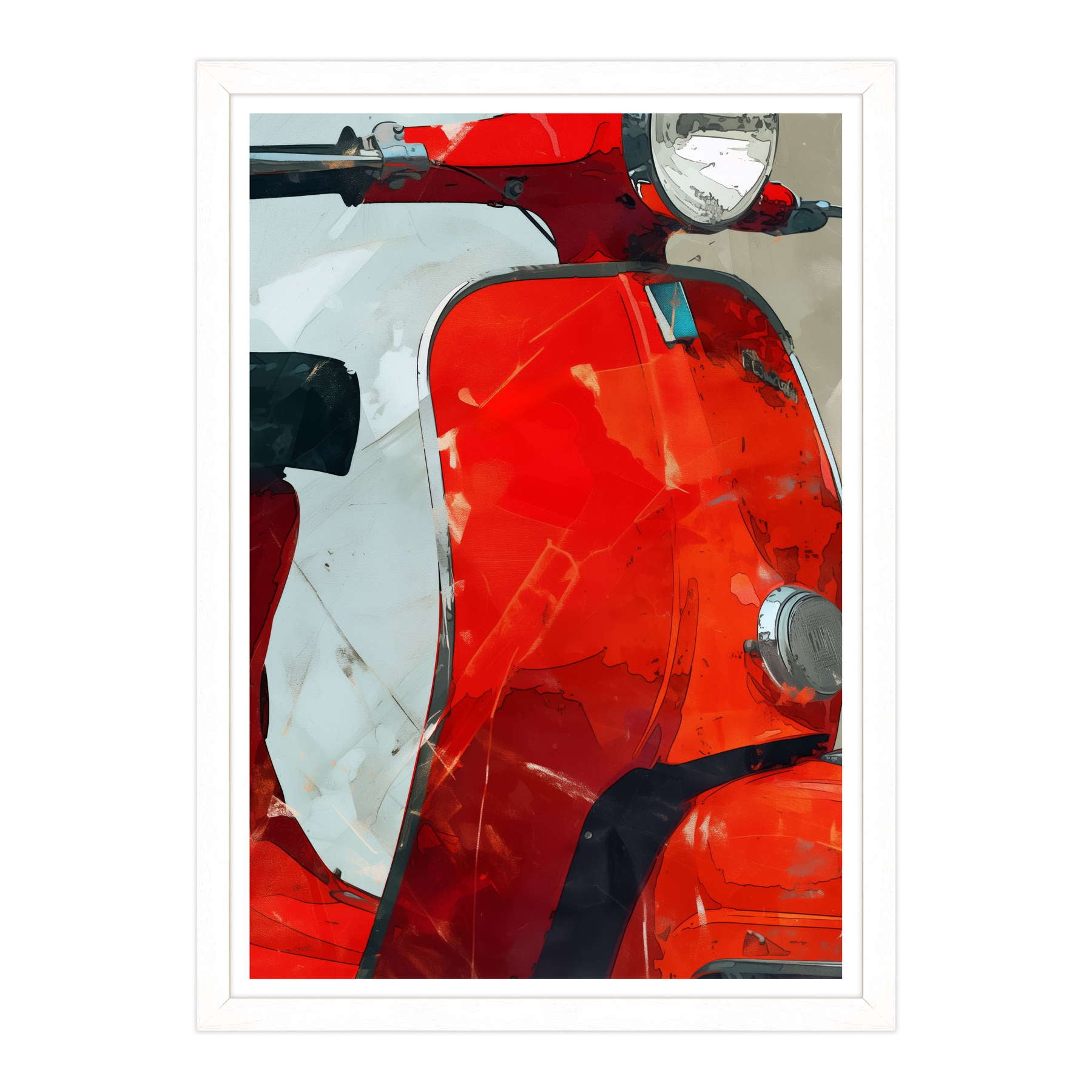 Riflessi di Velocità: Vespa in Rosso
