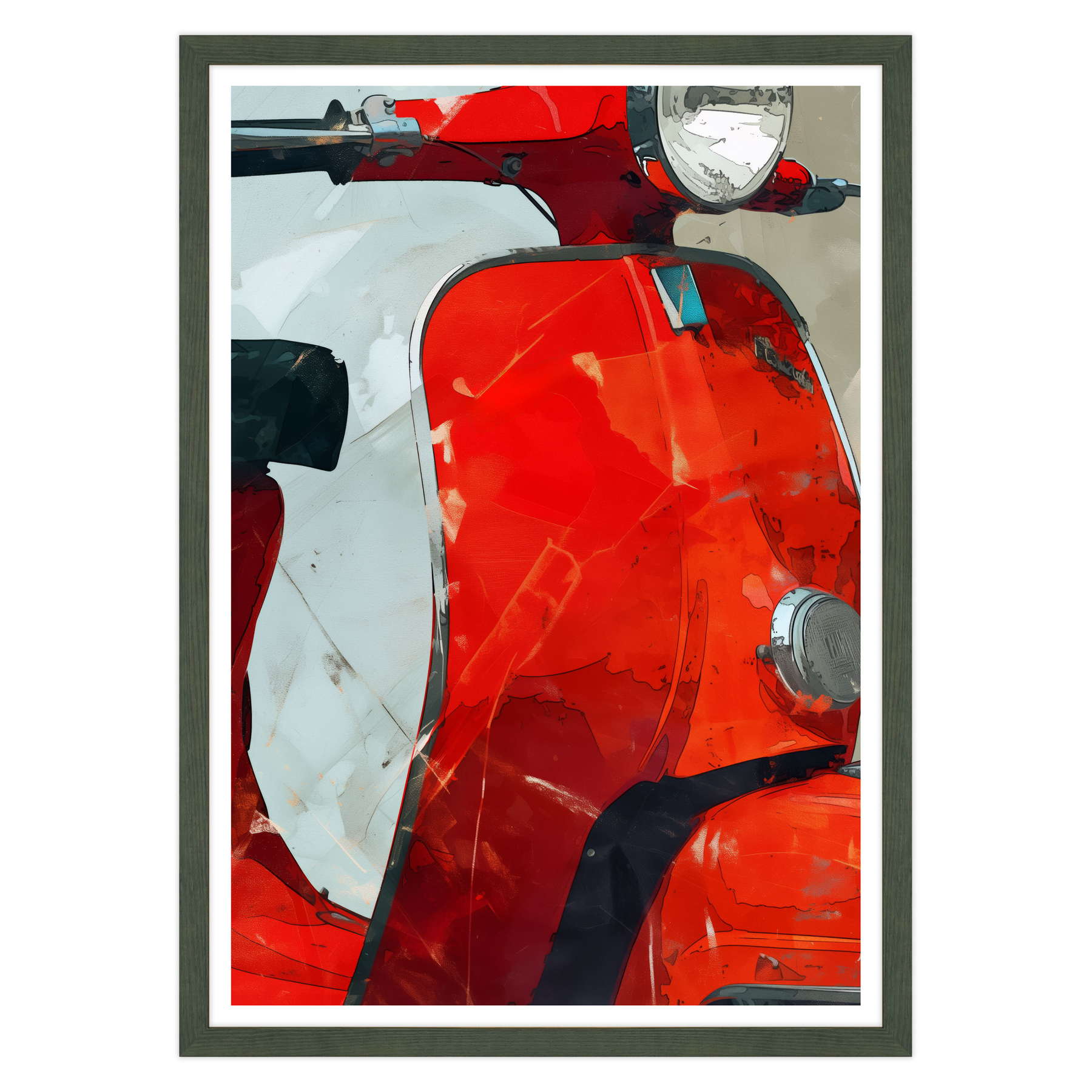 Riflessi di Velocità: Vespa in Rosso