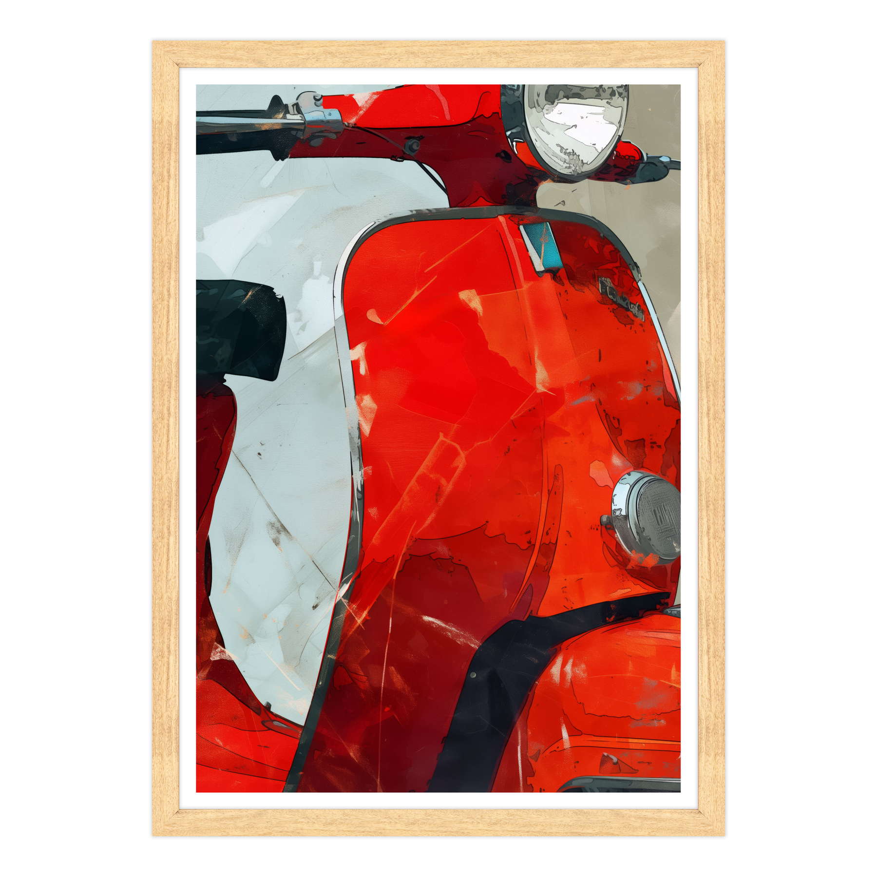 Riflessi di Velocità: Vespa in Rosso