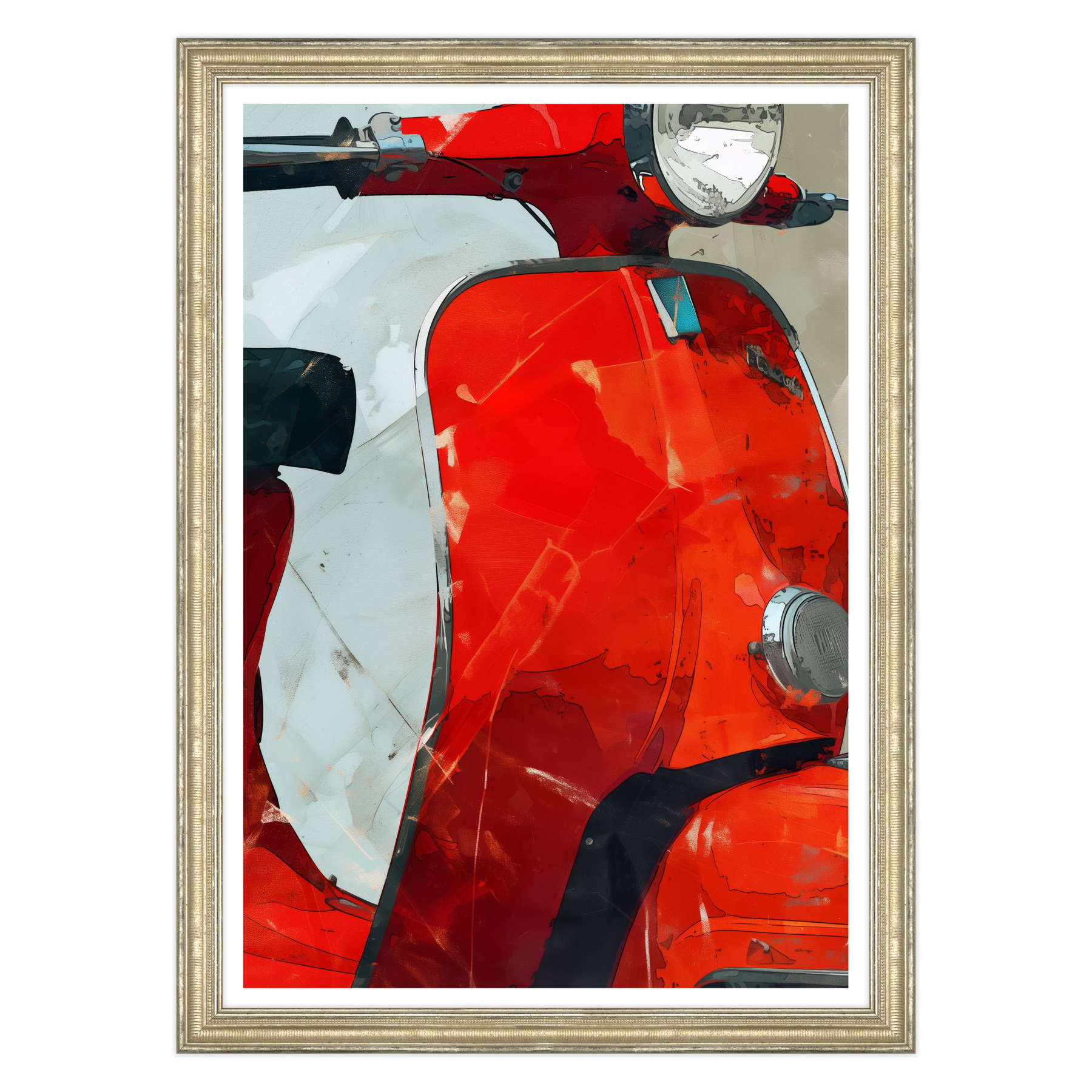 Riflessi di Velocità: Vespa in Rosso