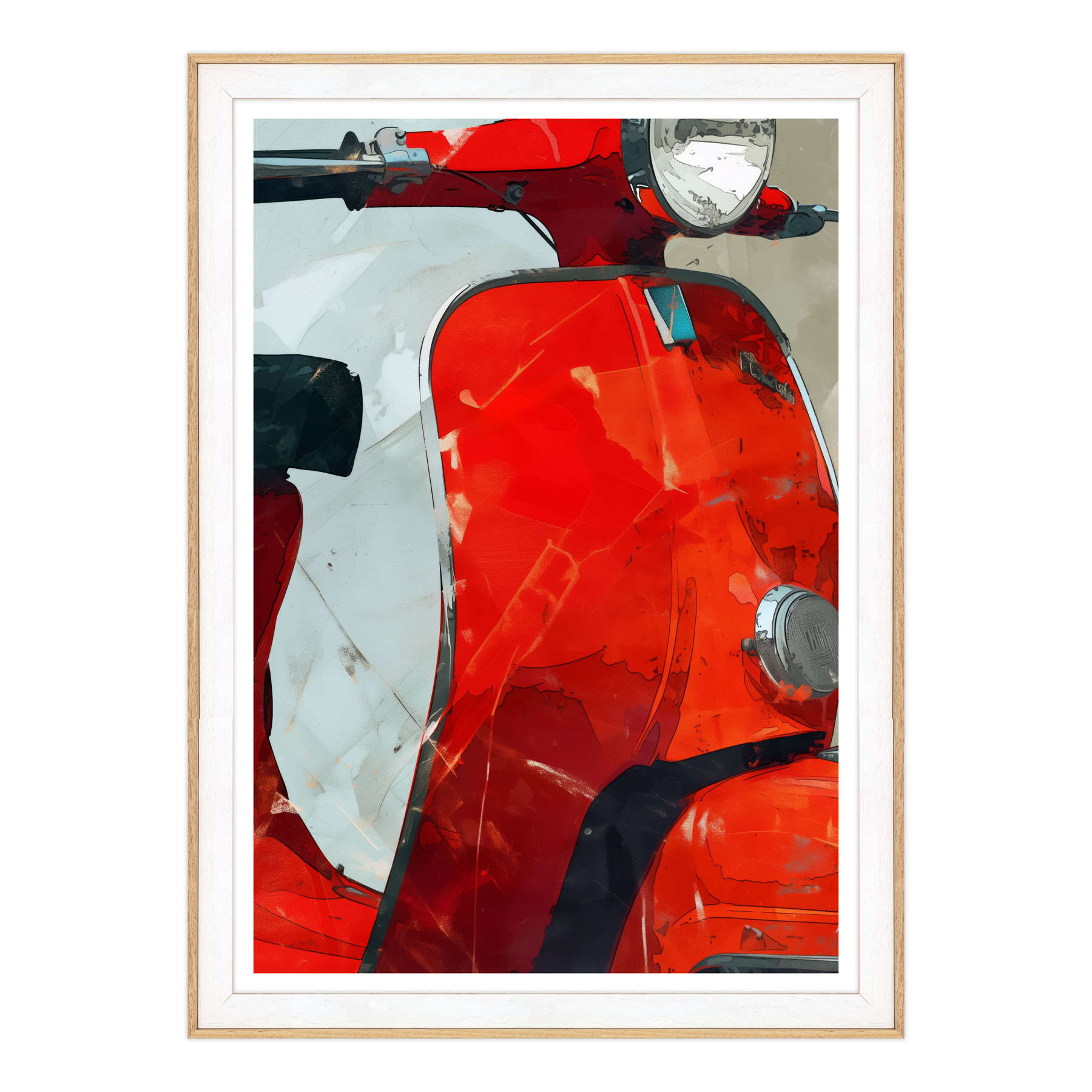 Riflessi di Velocità: Vespa in Rosso