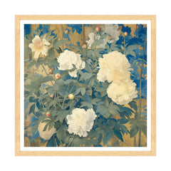 Peonie d'Oriente in Oro e Azzurro