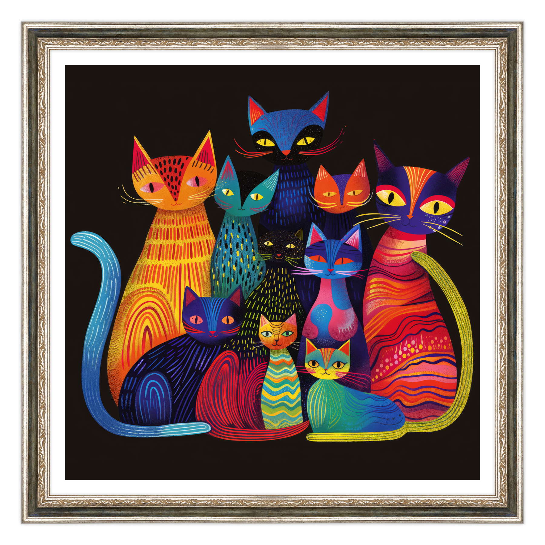 Convivio di Colori: L'Enigma Felino