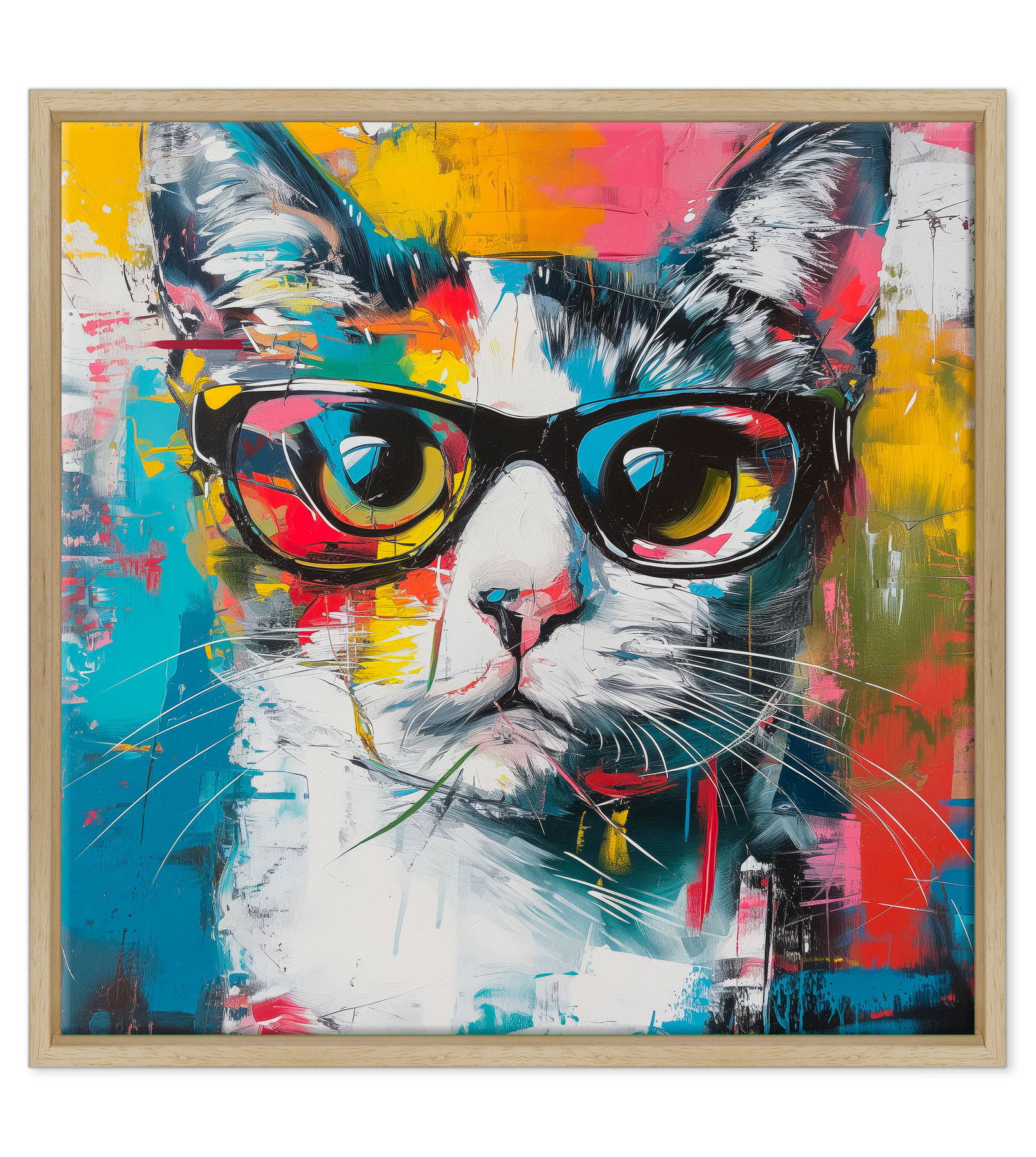 Ritratto di Eleganza: Gatto con Occhiali