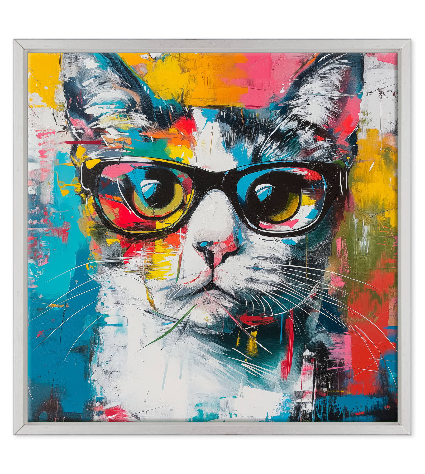 Ritratto di Eleganza: Gatto con Occhiali