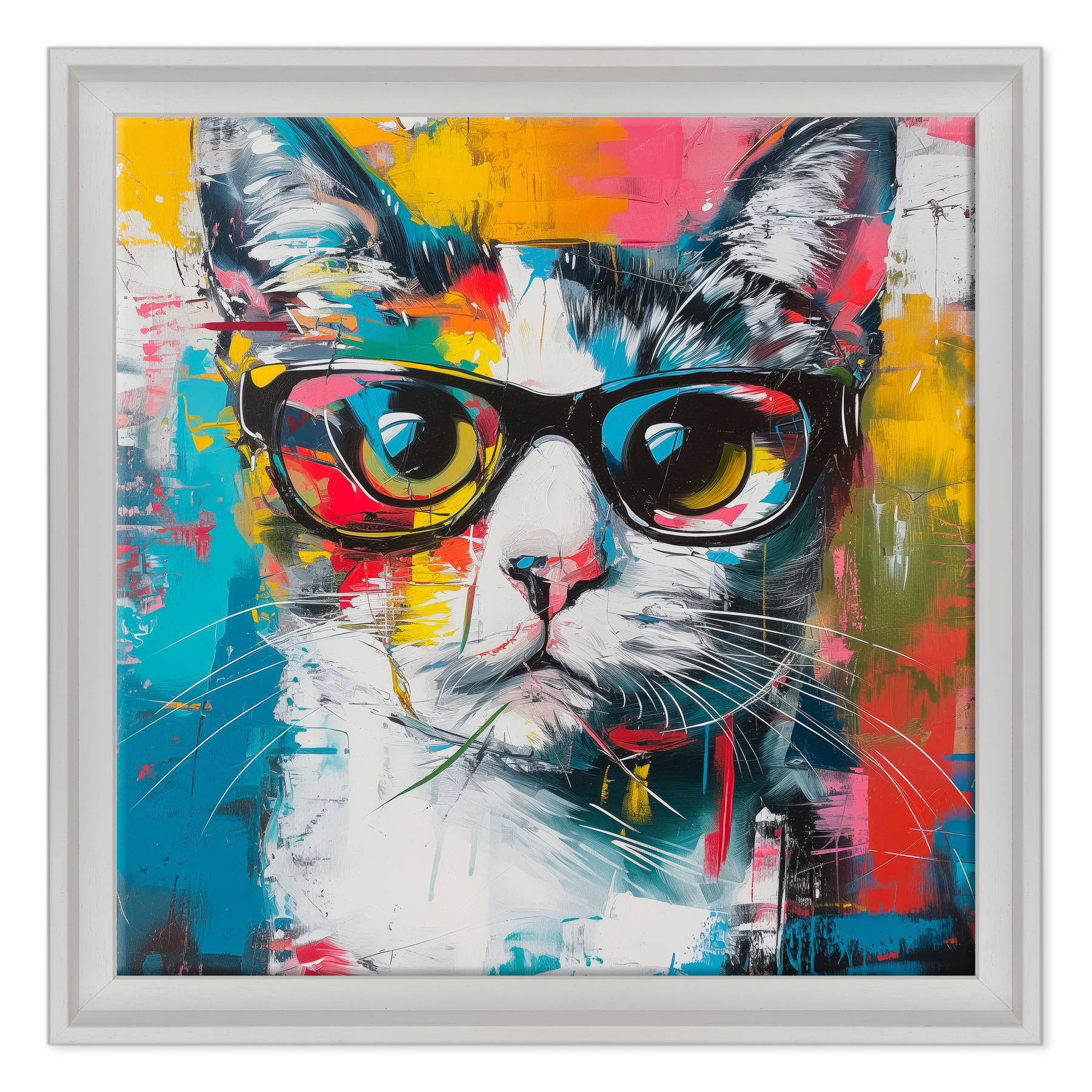 Ritratto di Eleganza: Gatto con Occhiali