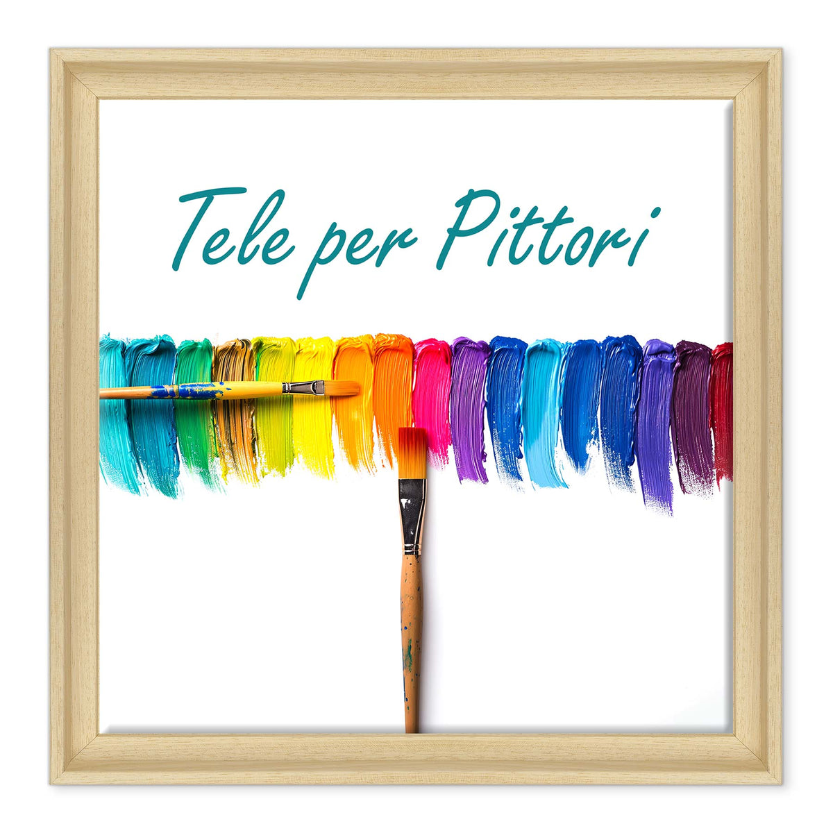 Tela per Pittori Intelaiata con cornice Legno Naturale con Scalino in Legno Massello
