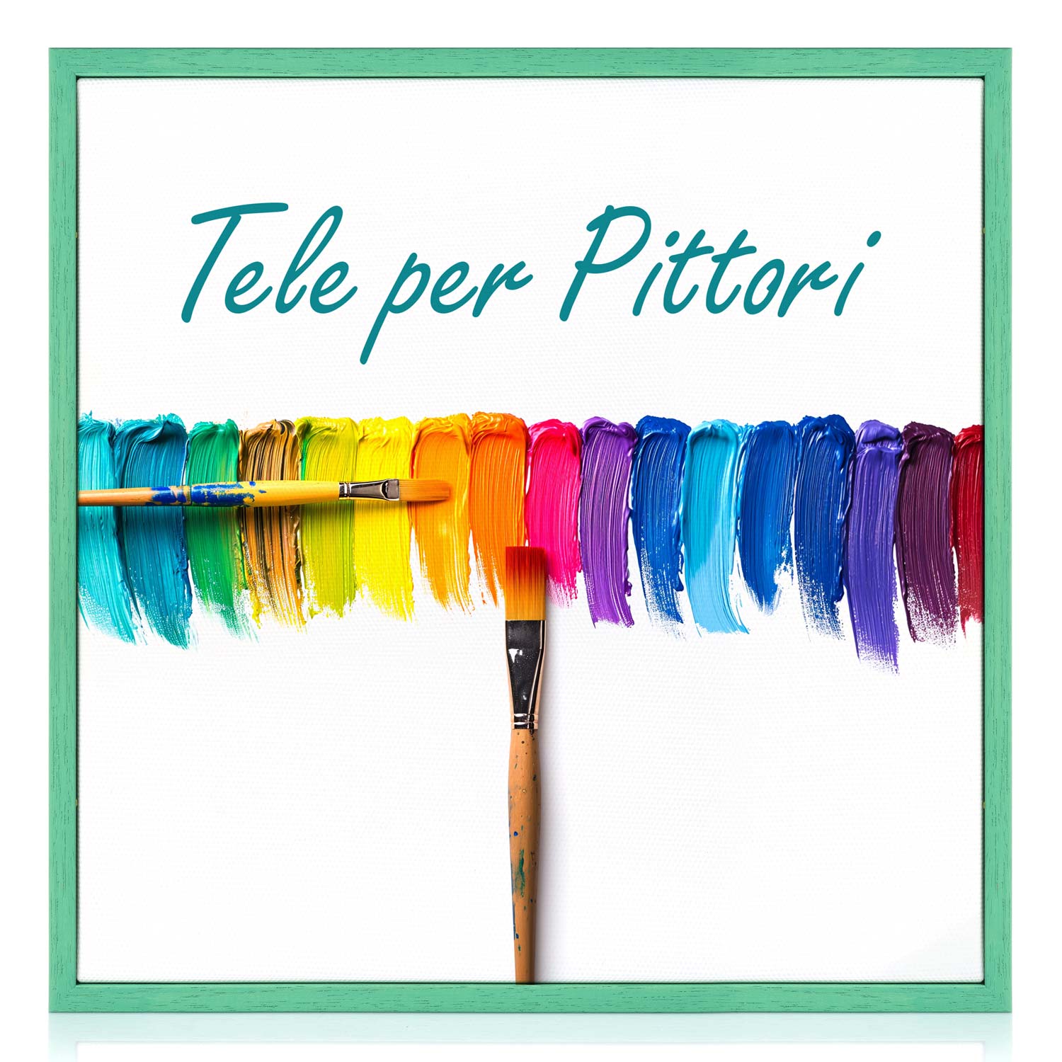 Tela per Pittori Intelaiata con cornice Verde in Legno Massello