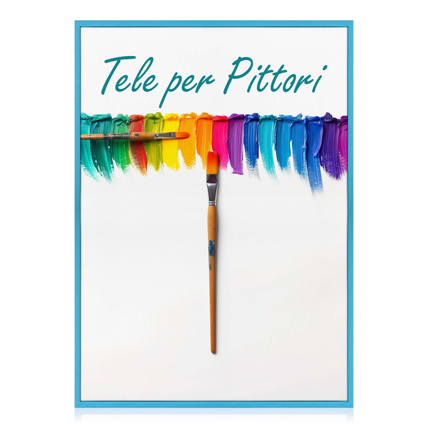 Tela per Pittori Intelaiata con cornice Blu in Legno Massello