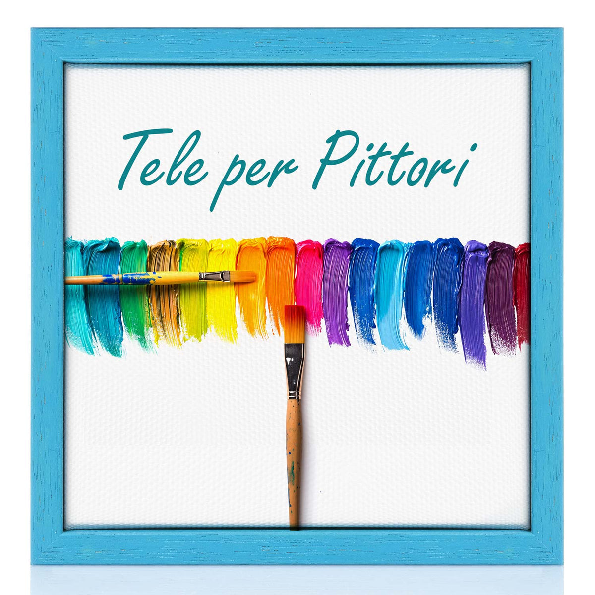 Tela per Pittori Intelaiata con cornice Blu in Legno Massello