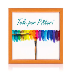 Tela per Pittori Intelaiata con cornice Arancio in Legno Massello