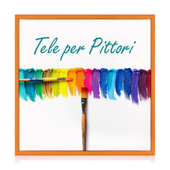 Tela per Pittori Intelaiata con cornice Arancio in Legno Massello