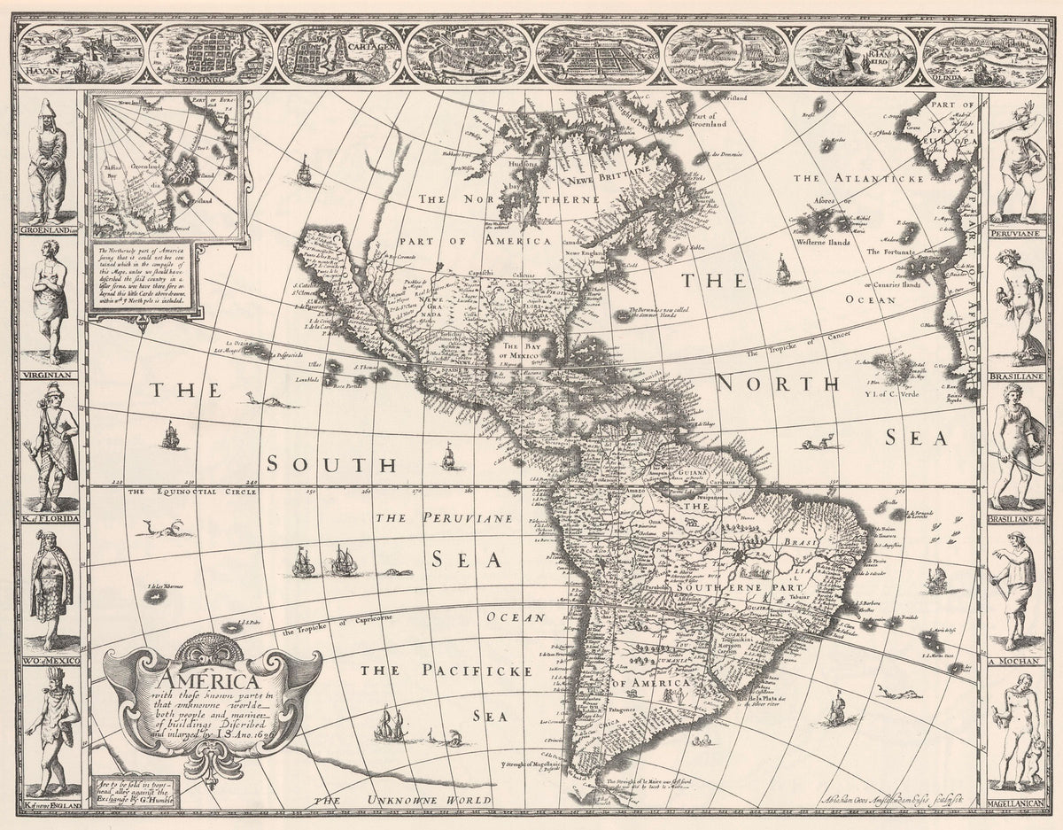 Antica Mappa America - Anno 1626 - USA