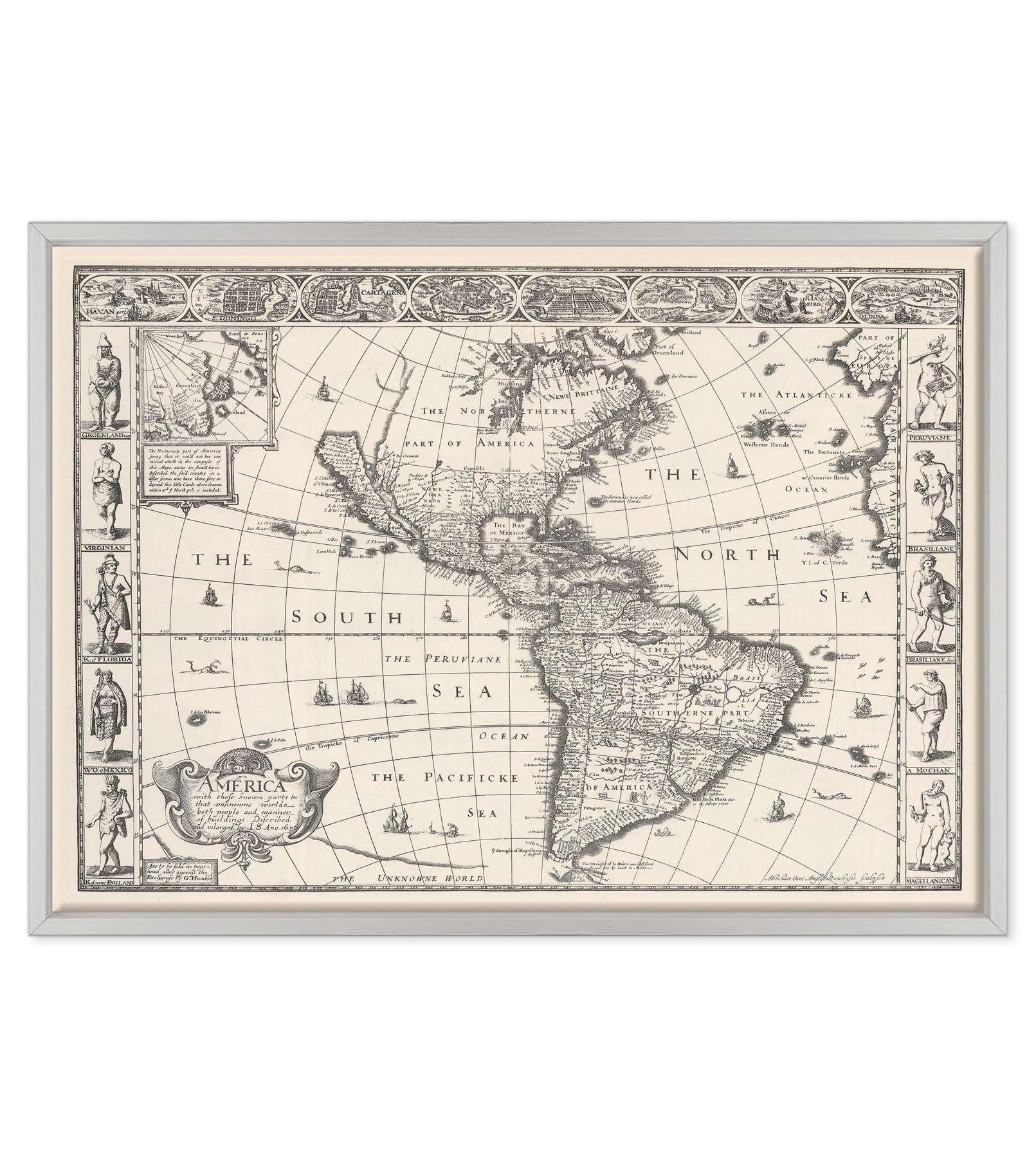 Antica Mappa America - Anno 1626 - USA