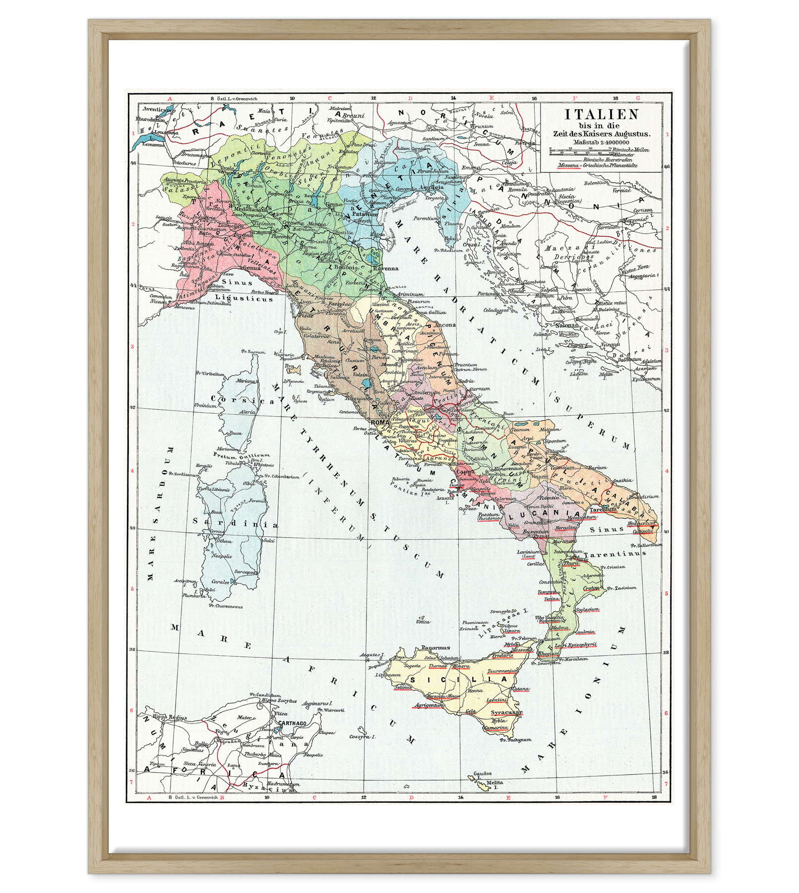 Antica Mappa Italia - Anno 1910
