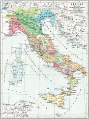 Antica Mappa Italia - Anno 1910