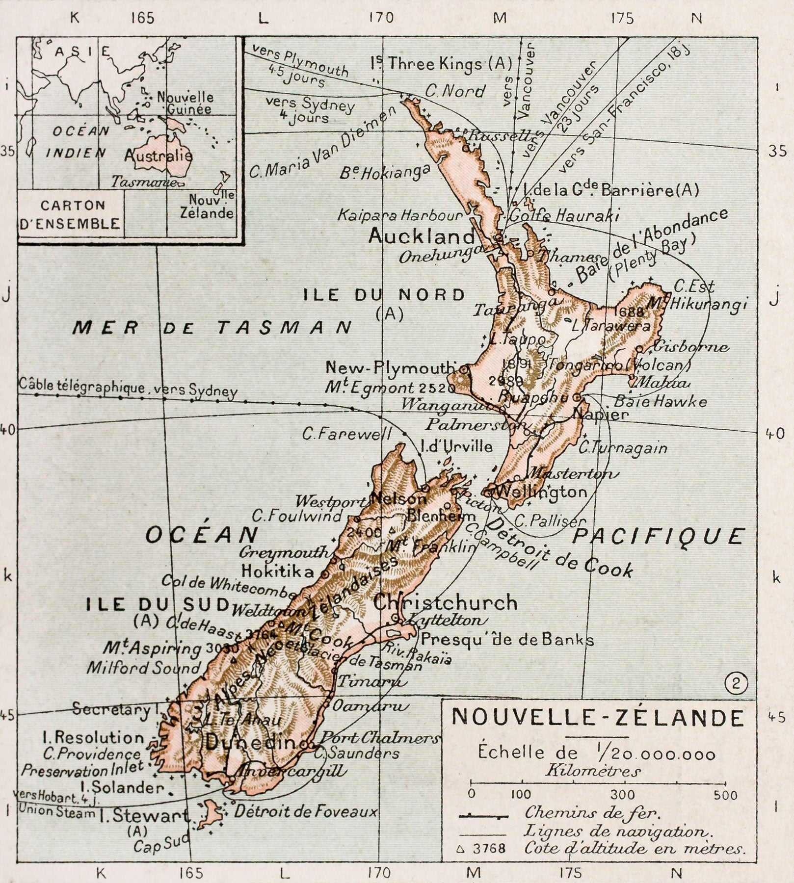 Antica Mappa Sud america - Rio de Janeiro - Anno 1894