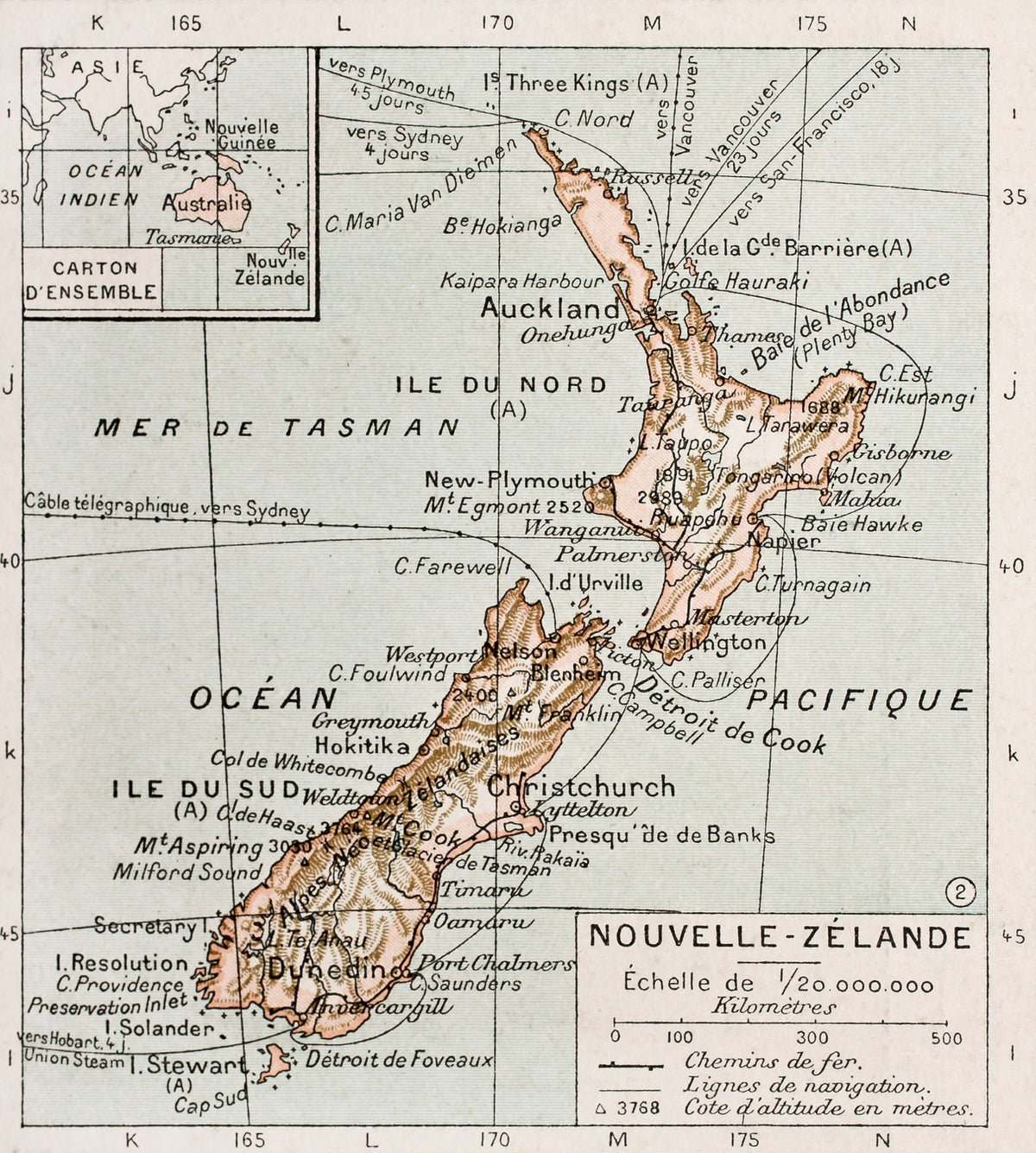 Antica Mappa Sud america - Rio de Janeiro - Anno 1894