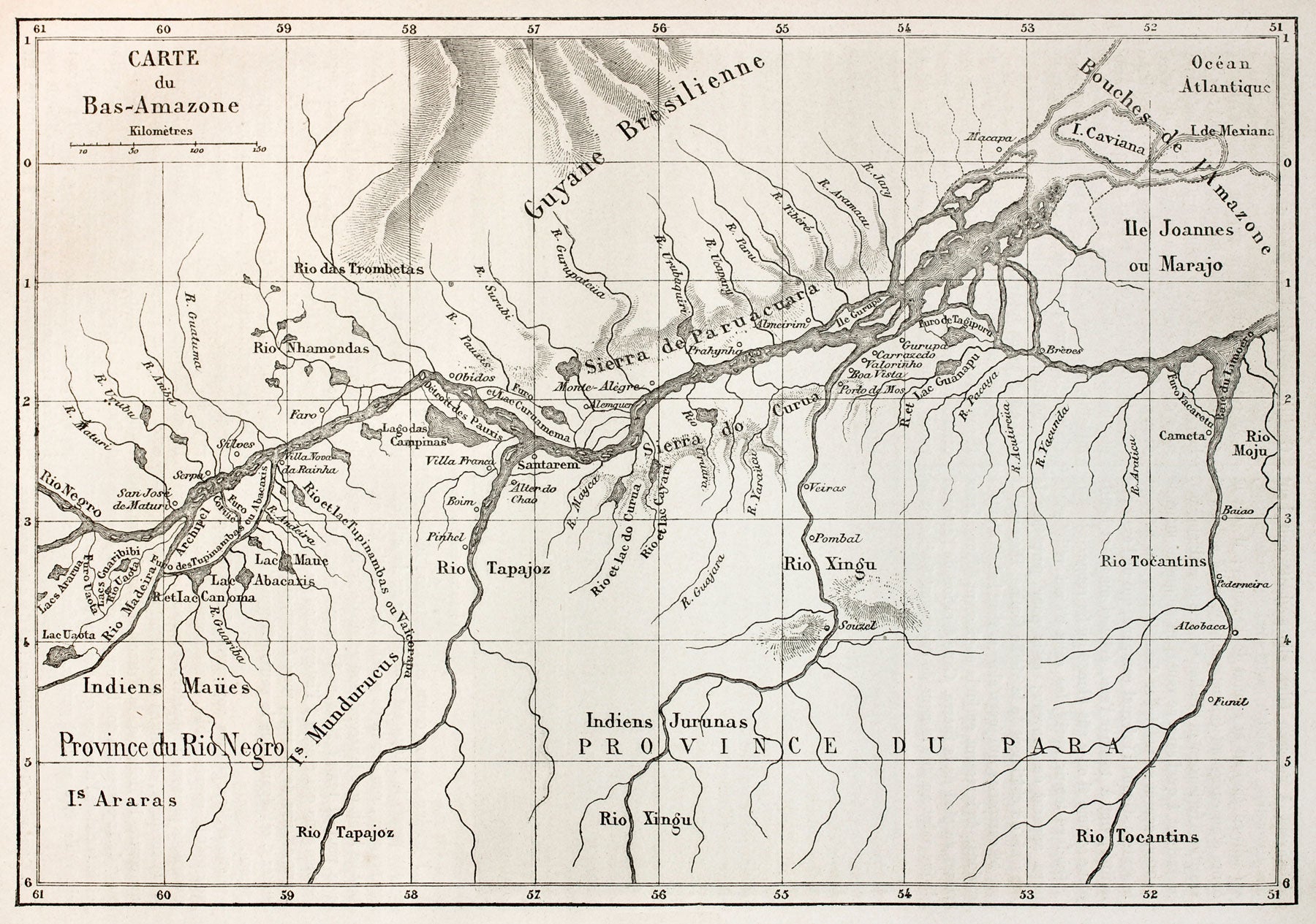 Antica Mappa Amazzonia - Anno 1867