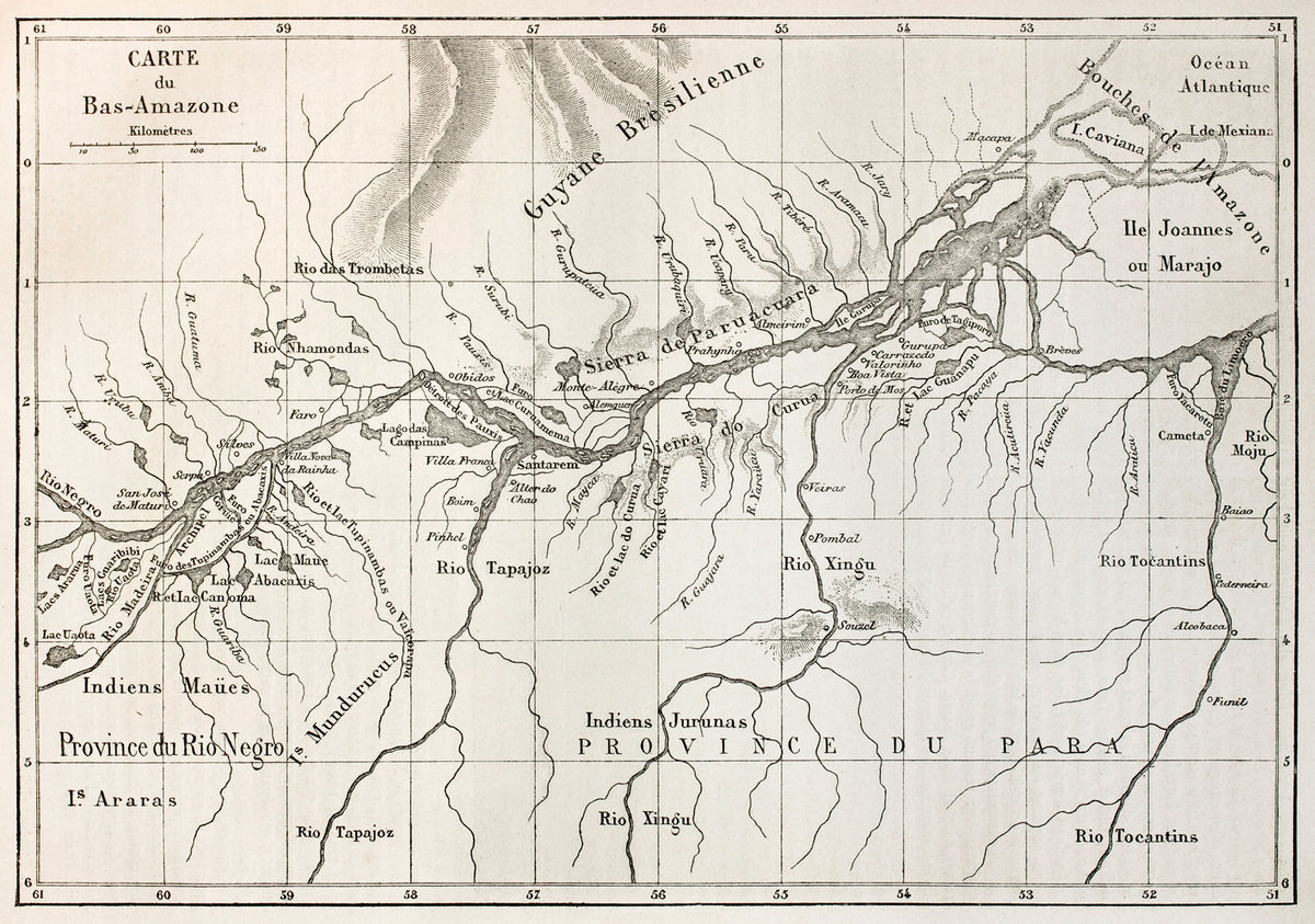 Antica Mappa Amazzonia - Anno 1867