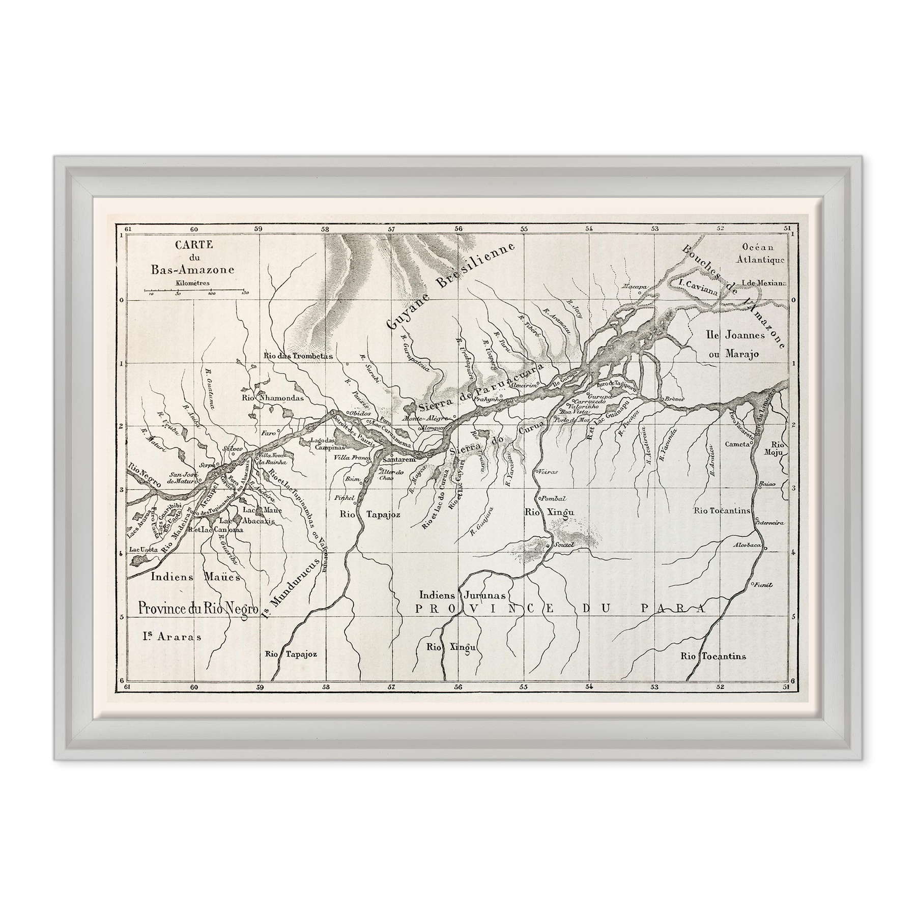 Antica Mappa Amazzonia - Anno 1867