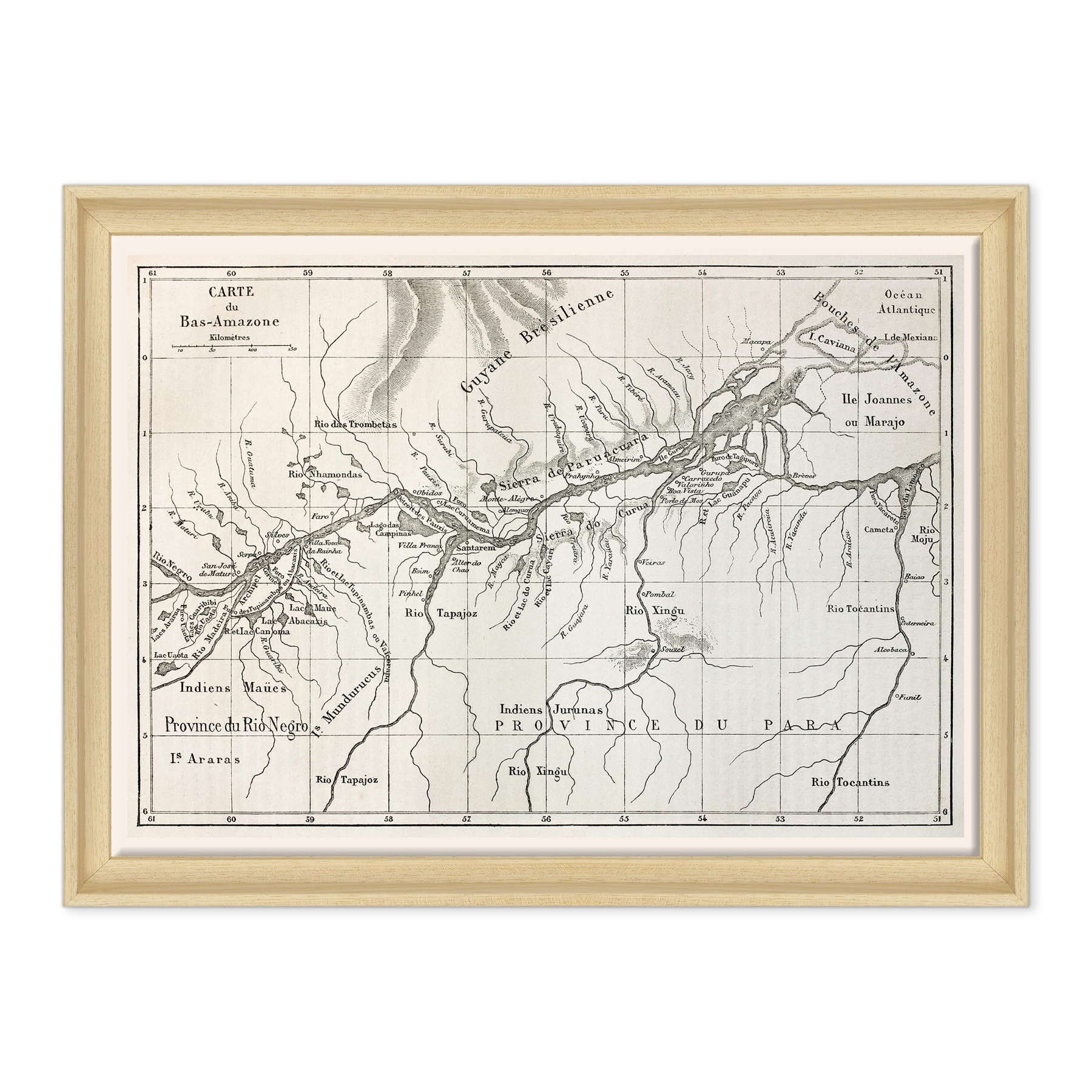 Antica Mappa Amazzonia - Anno 1867