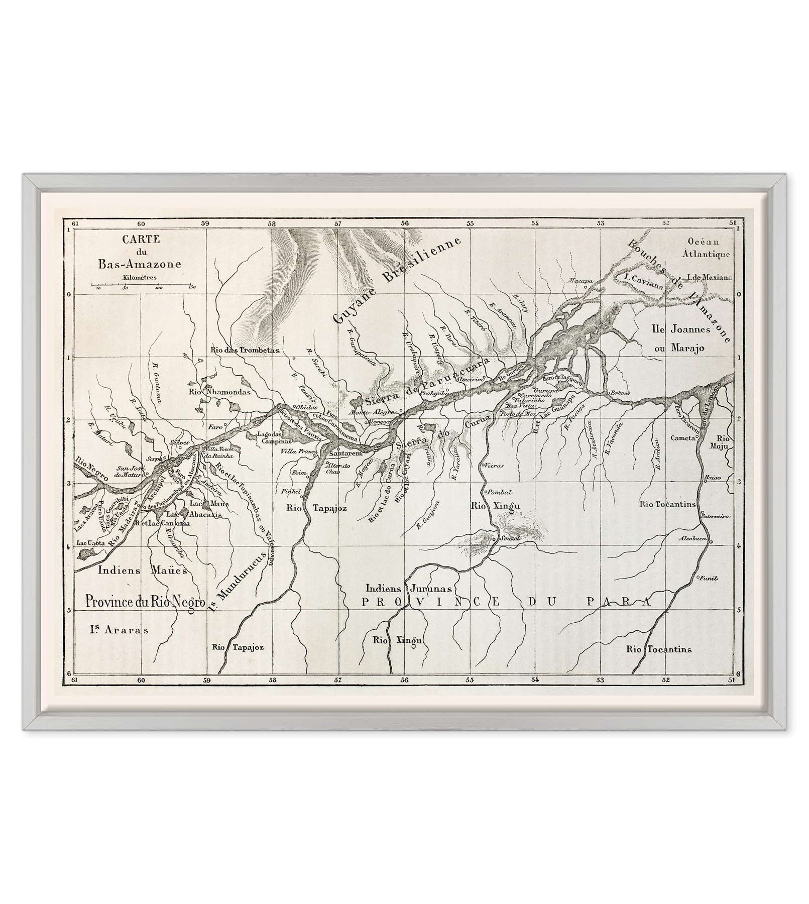 Antica Mappa Amazzonia - Anno 1867