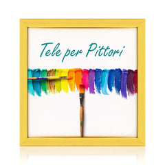 Tela per Pittori Intelaiata con cornice Giallo in Legno Massello