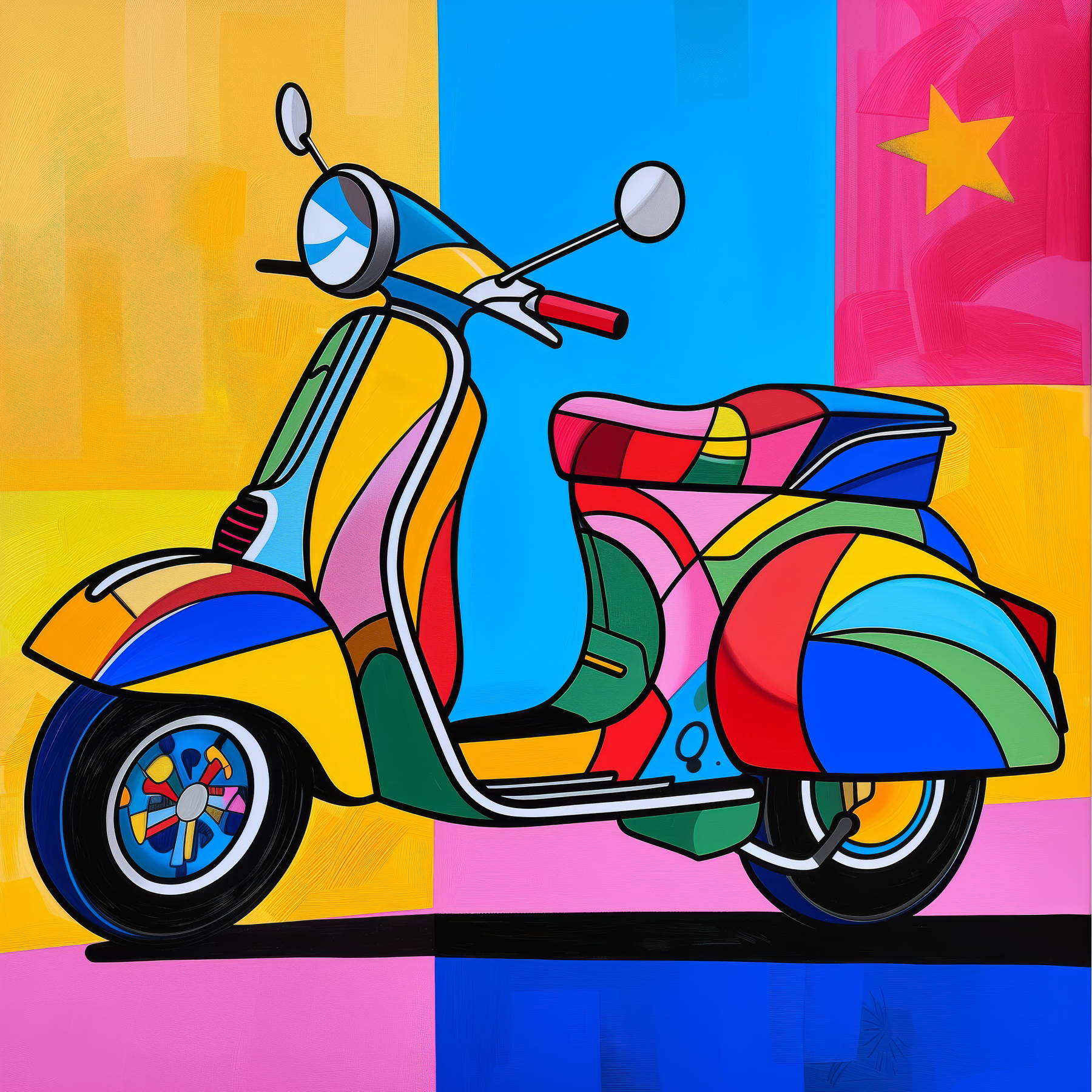 Vibrazioni Pop Art: La Vespa Multicolore
