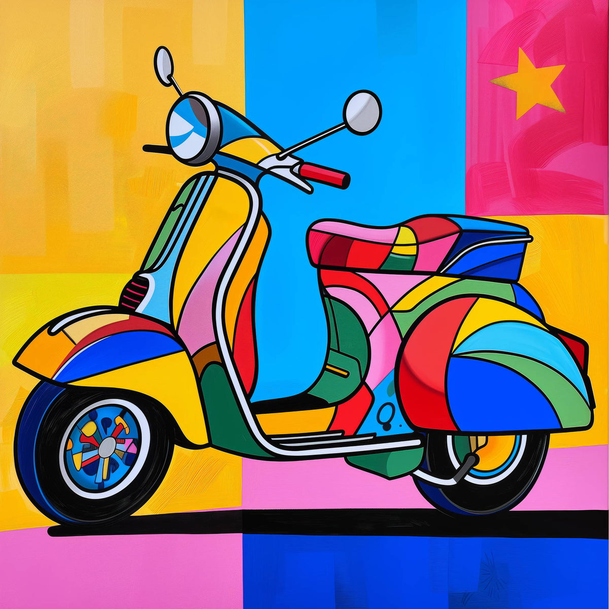 Vibrazioni Pop Art: La Vespa Multicolore