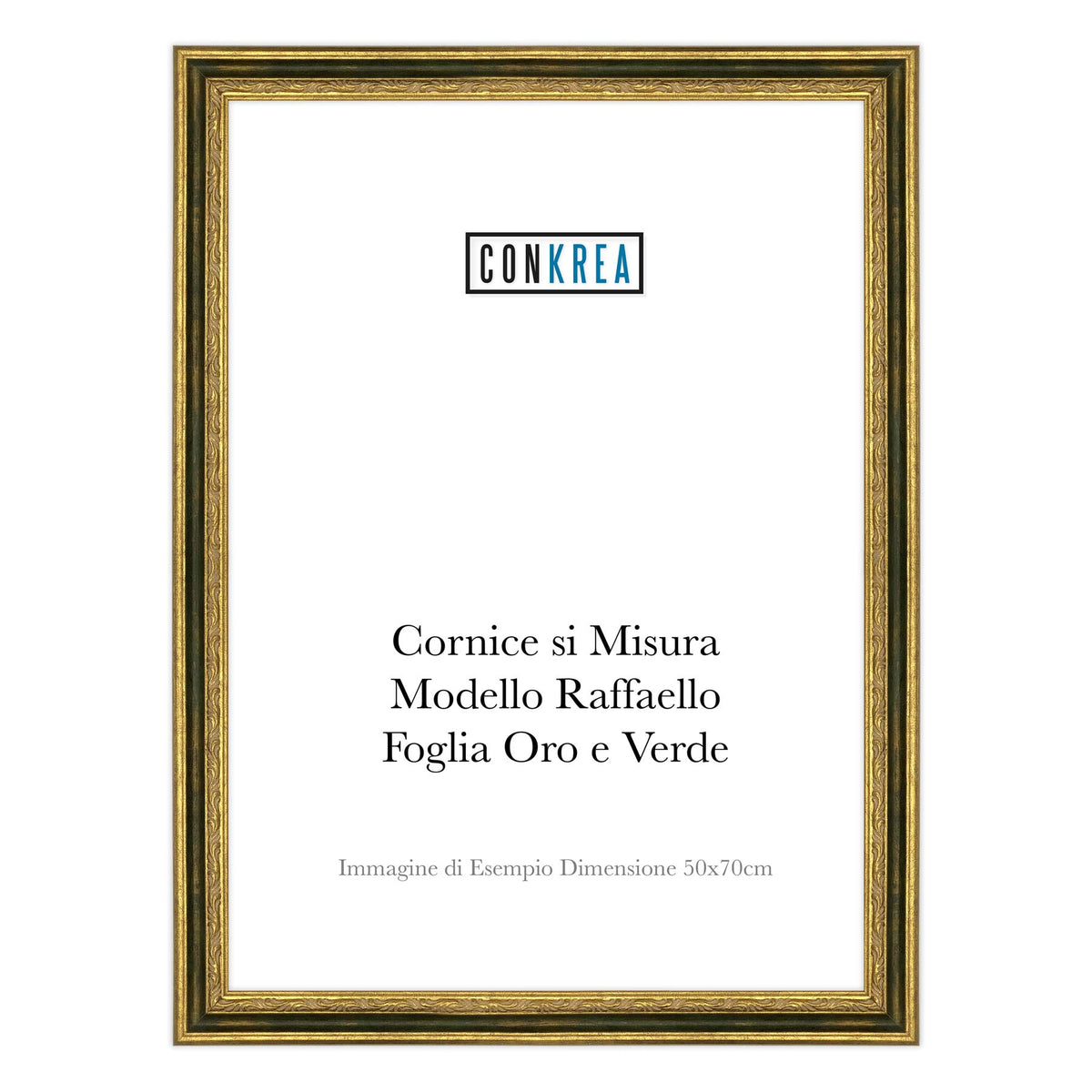 Cornice Classica su Misura - Modello Raffaello Foglia Oro e Verde