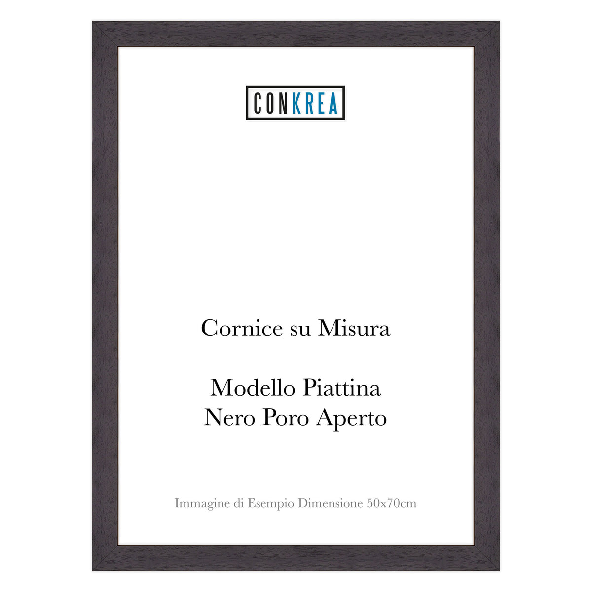Cornice Moderna su Misura - Modello Piattina Nera Poro Aperto