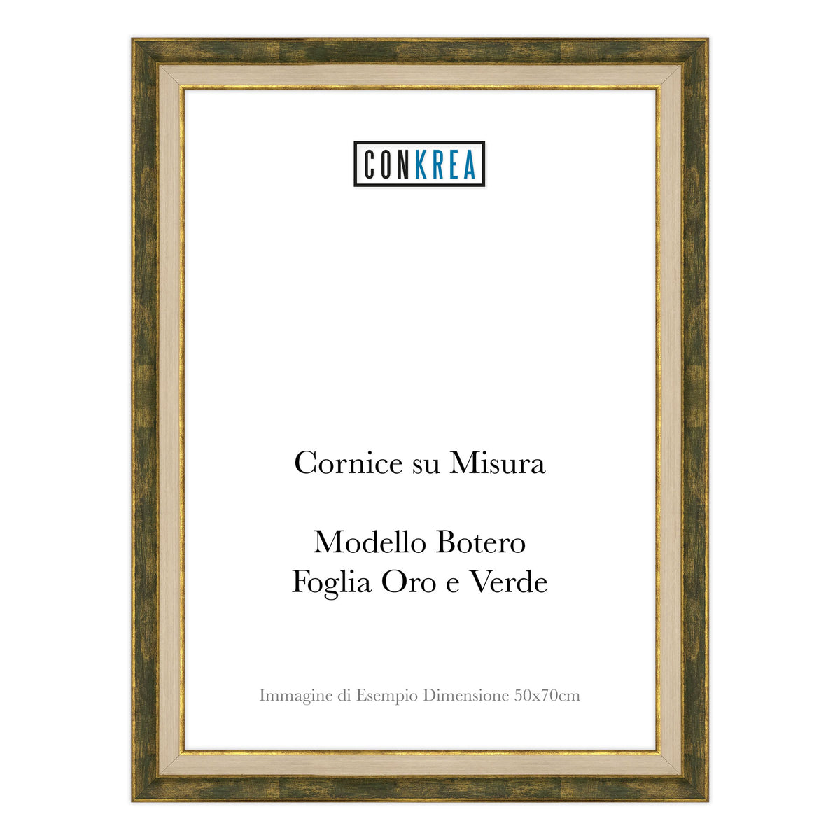 Cornice Classica su Misura - Modello Botero Foglia Oro e Verde