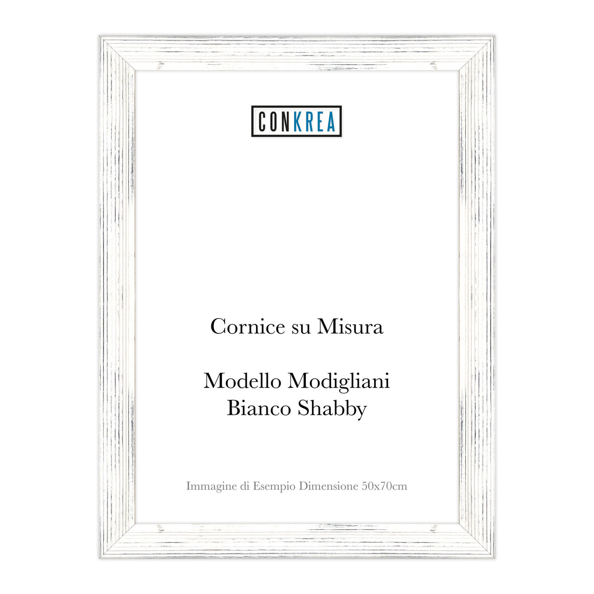 Cornice Moderna su Misura - Modello Modigliani Bianco Shabby
