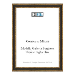 Cornice Classica su Misura - Modello Galleria Borghese Noce Foglia Oro