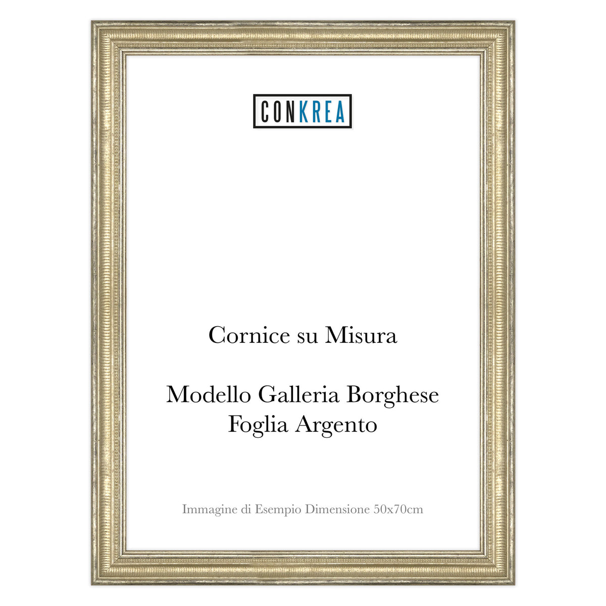 Cornice Classica su Misura - Modello Galleria Borghese Foglia Argento
