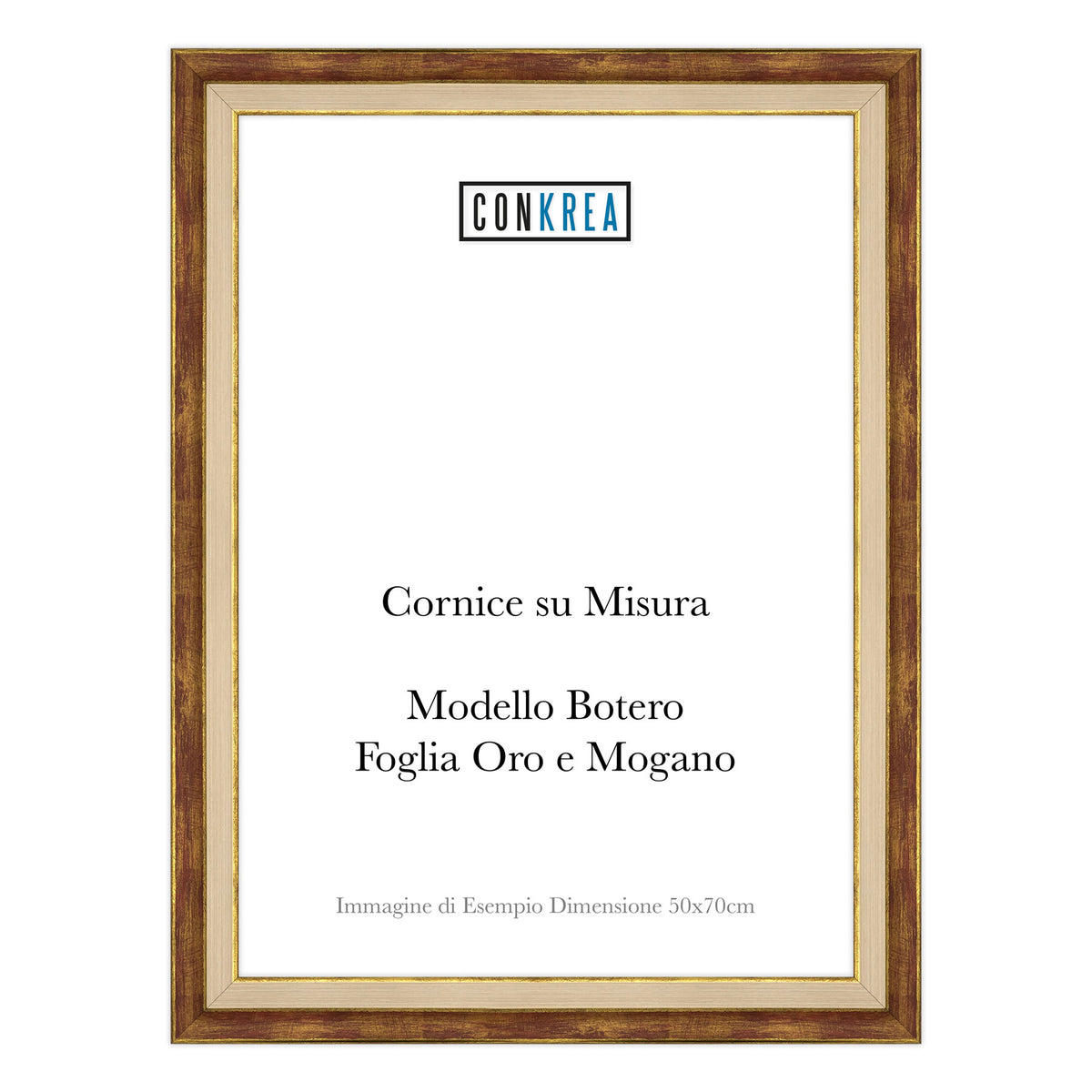 Cornice Classica su Misura - Modello Botero Foglia Oro e Mogano