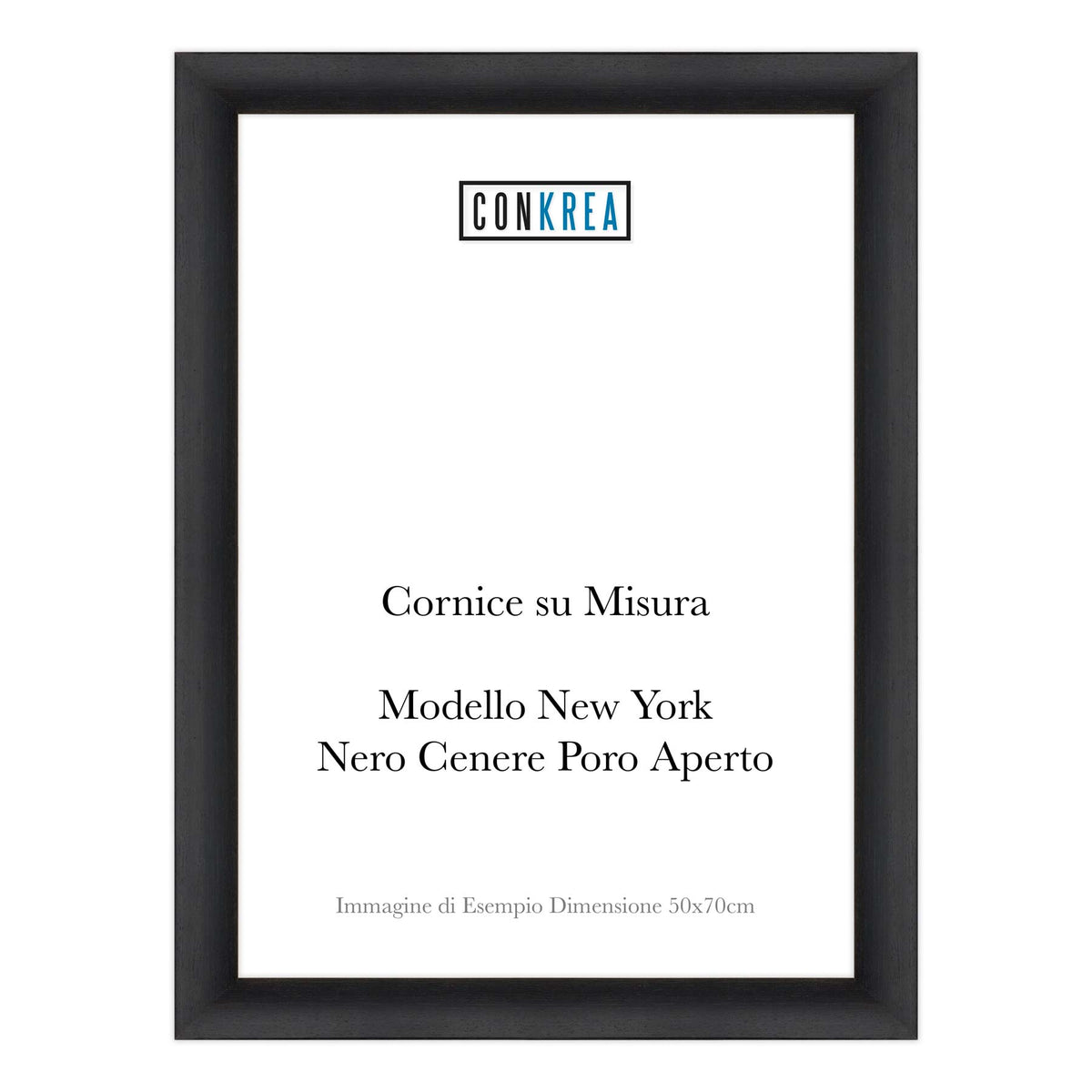 Cornice Moderna su Misura - Modello New York in Nero Cenere Poro Aperto