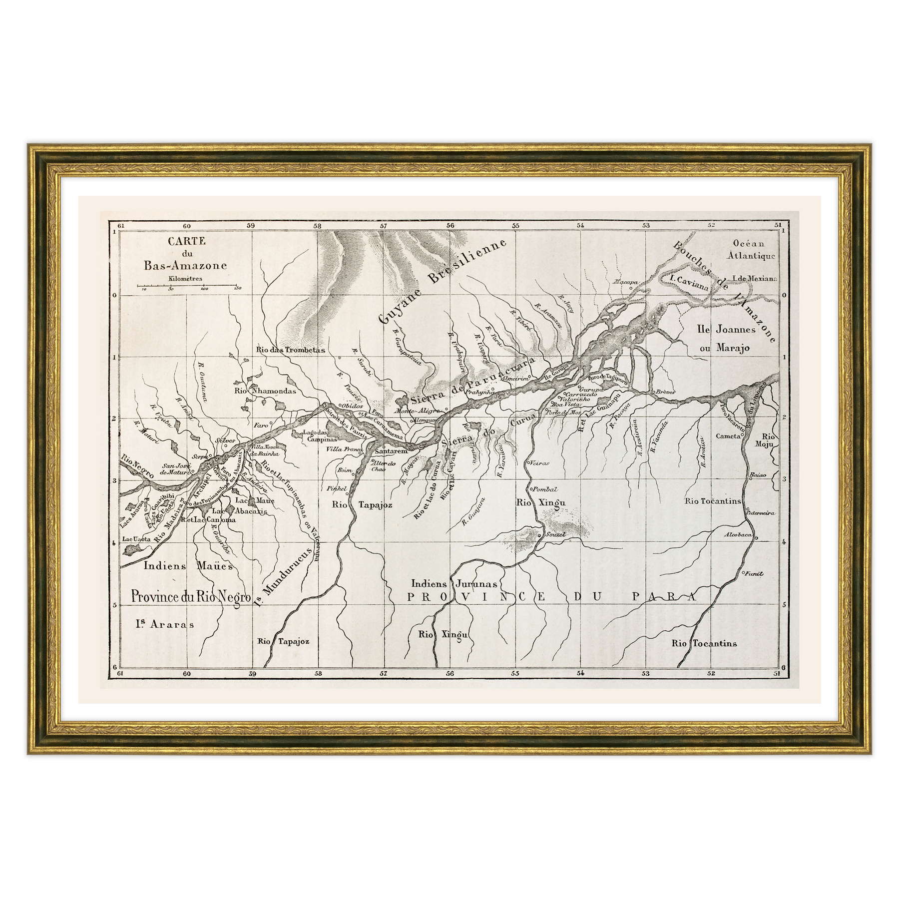 Antica Mappa Amazzonia - Anno 1867