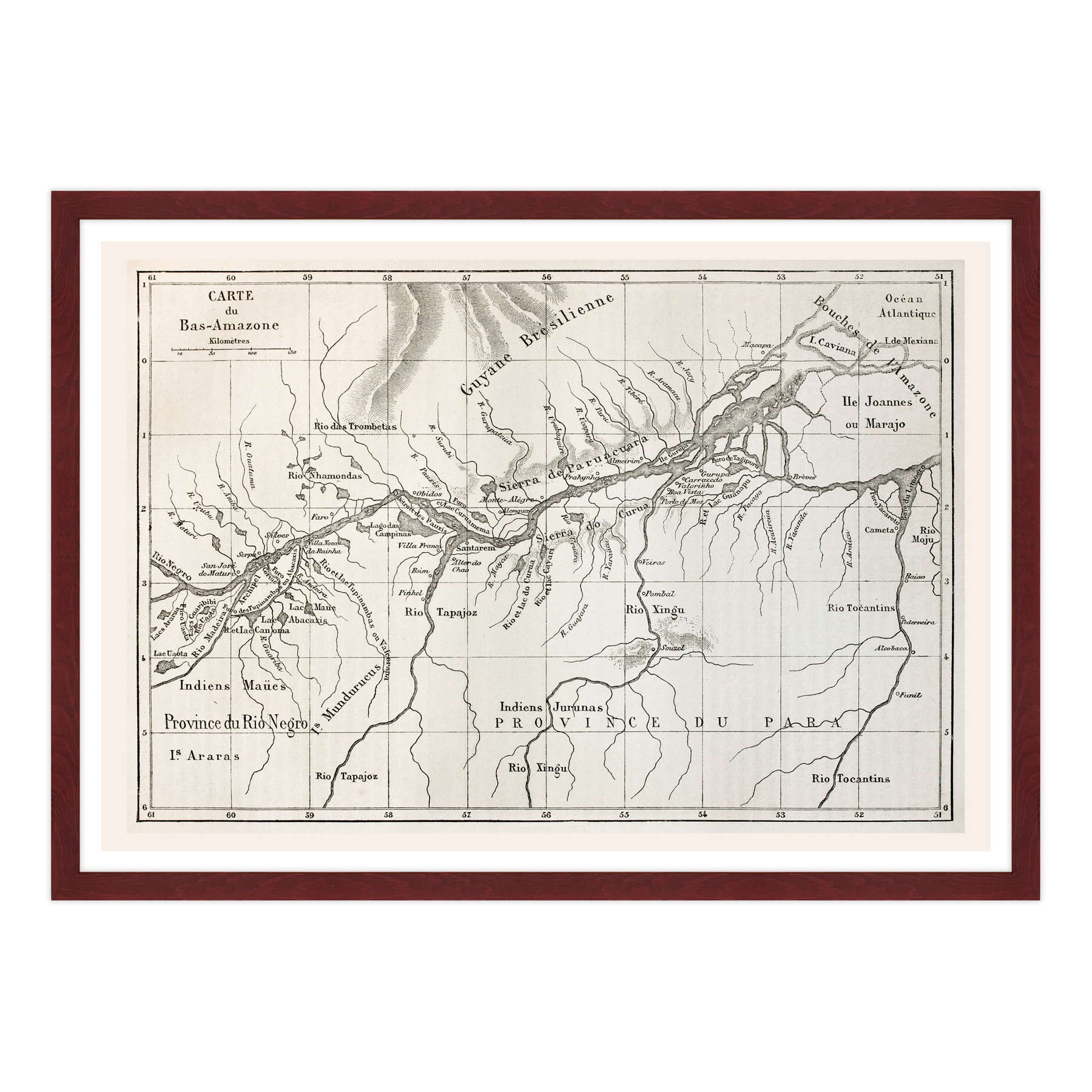 Antica Mappa Amazzonia - Anno 1867