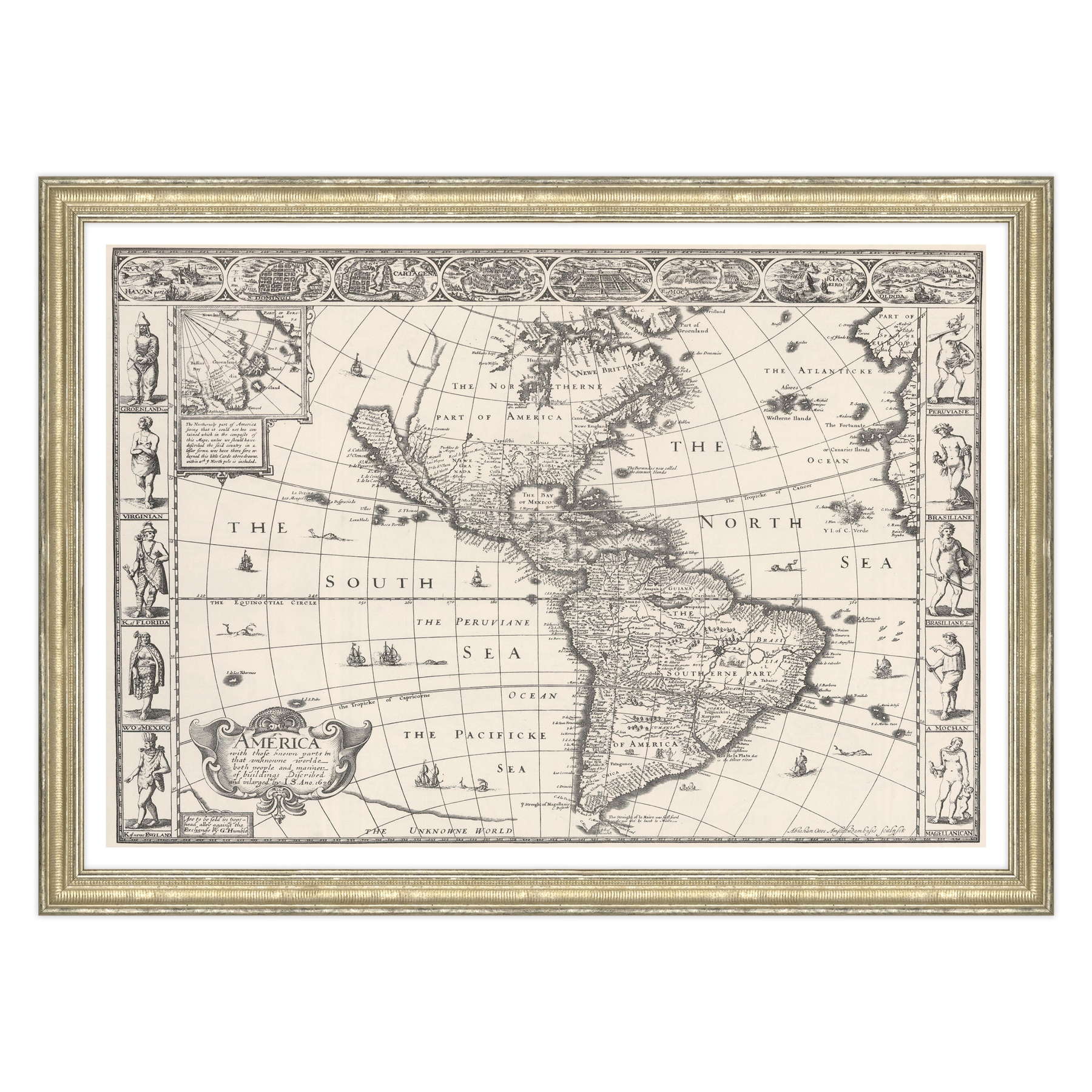 Antica Mappa America - Anno 1626 - USA