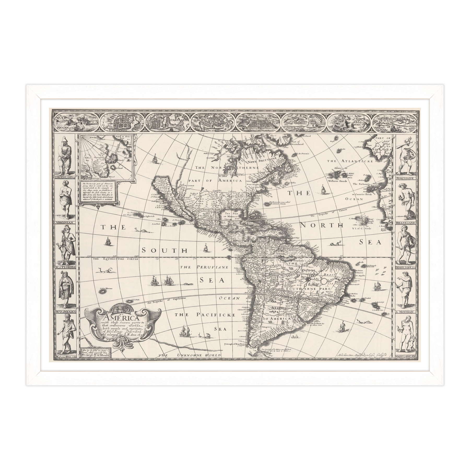 Antica Mappa America - Anno 1626 - USA