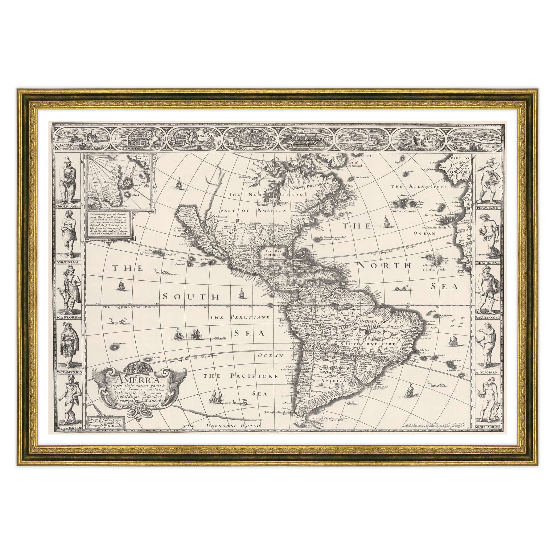 Antica Mappa America - Anno 1626 - USA