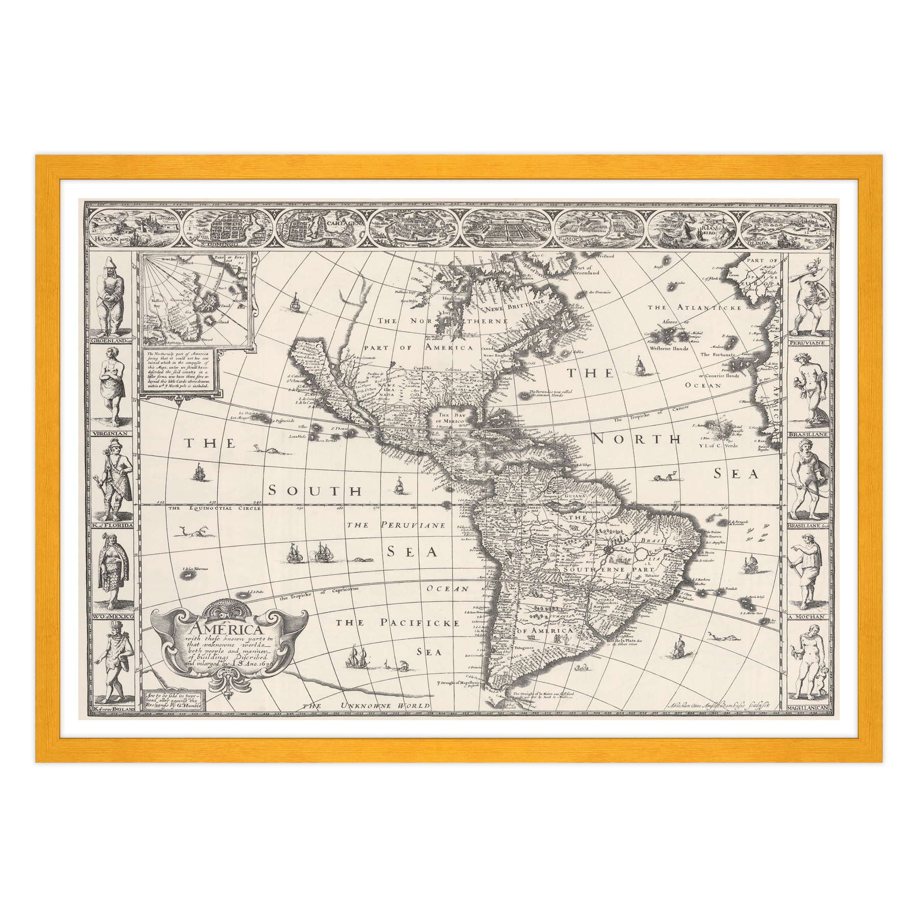 Antica Mappa America - Anno 1626 - USA