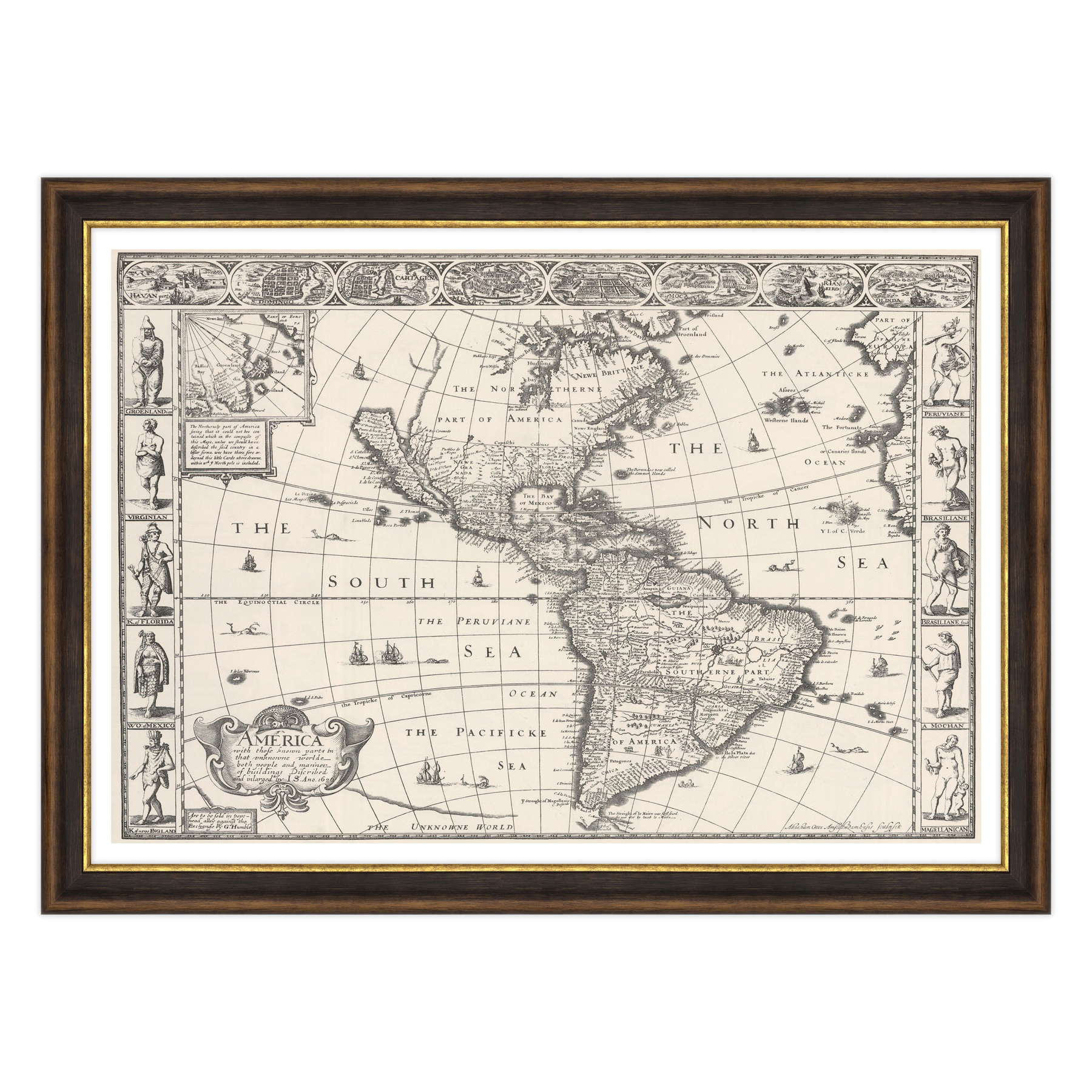 Antica Mappa America - Anno 1626 - USA