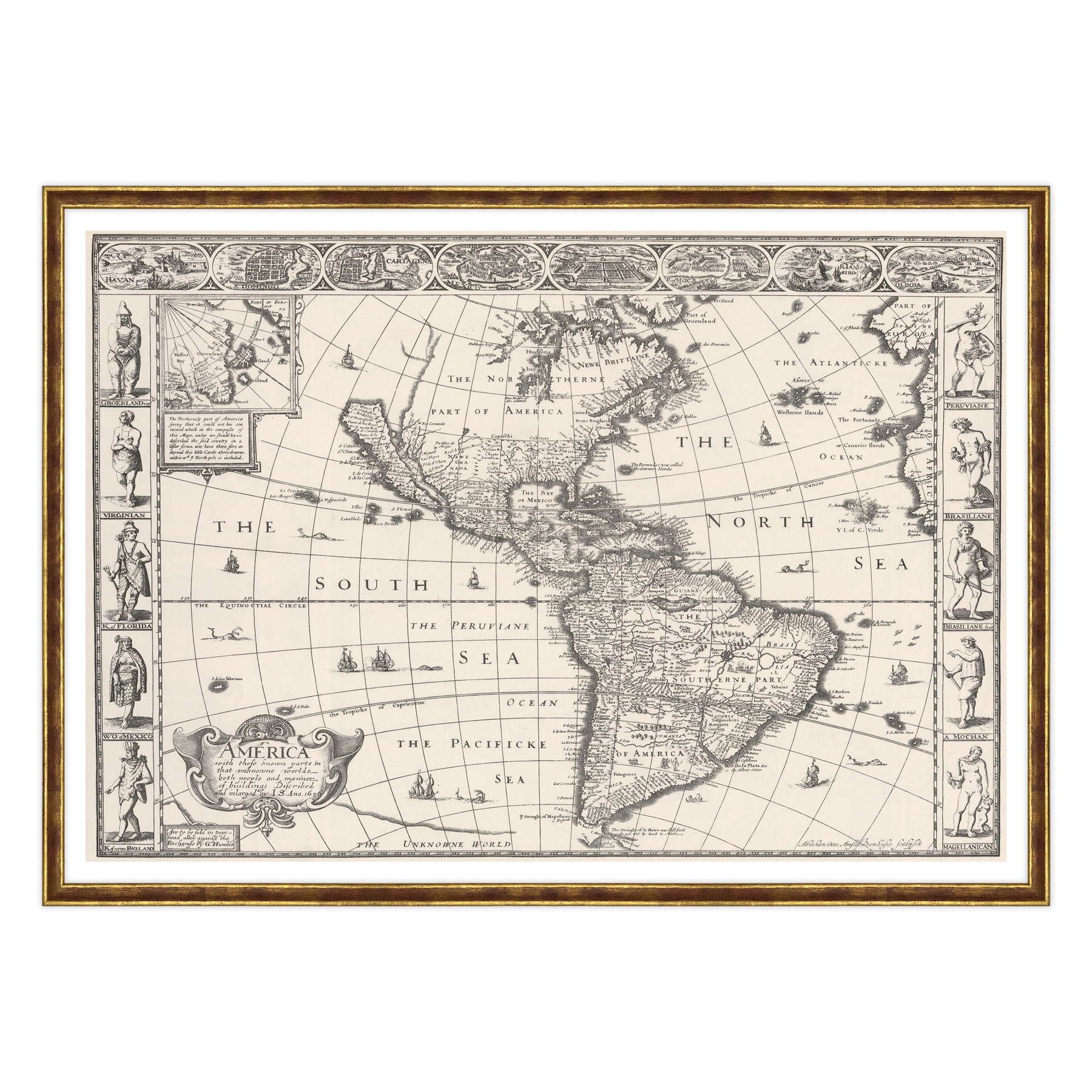 Antica Mappa America - Anno 1626 - USA
